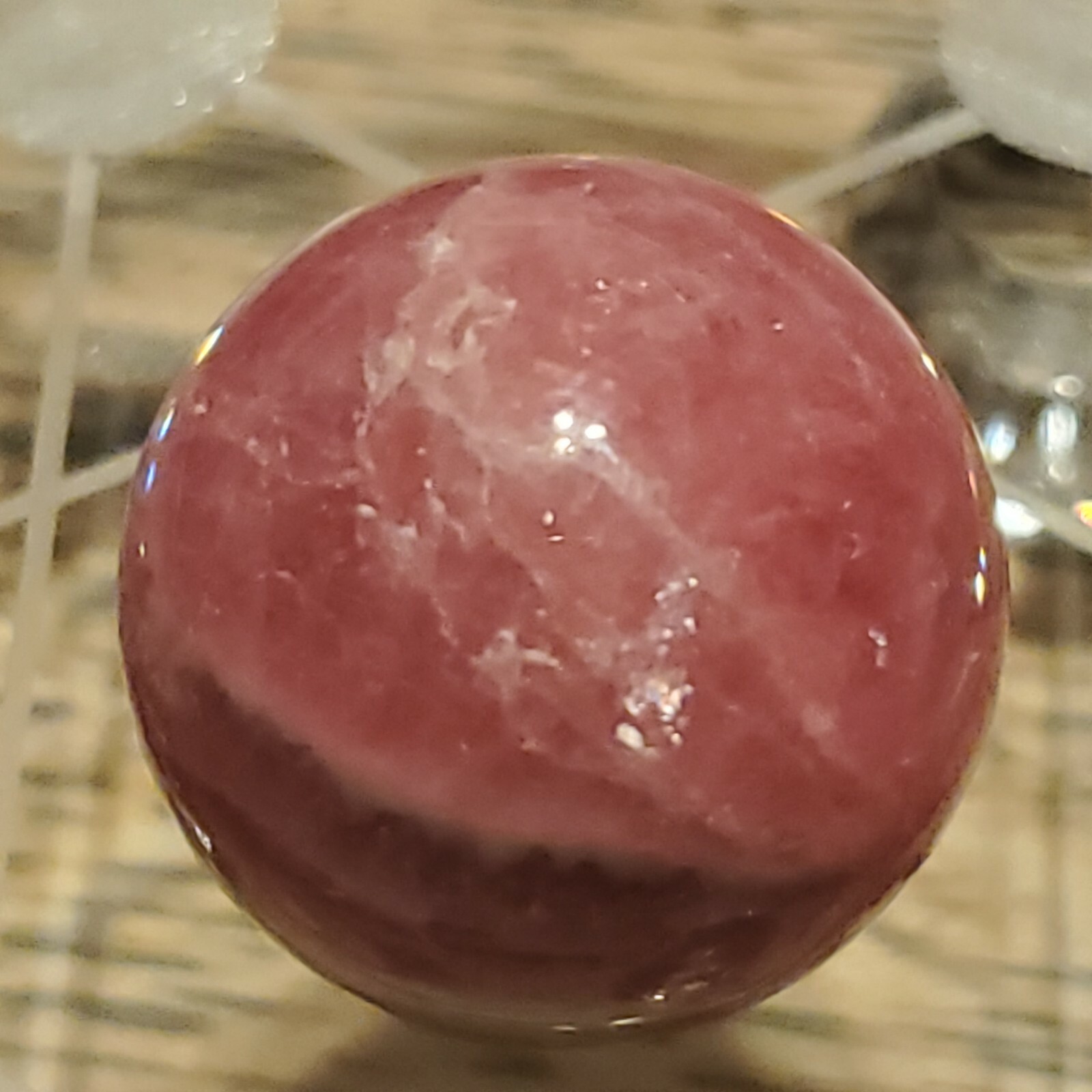 Rhodochrosite Crystal Sphere Ball Mini Sphere Marble – Very high quality! 21.1mm