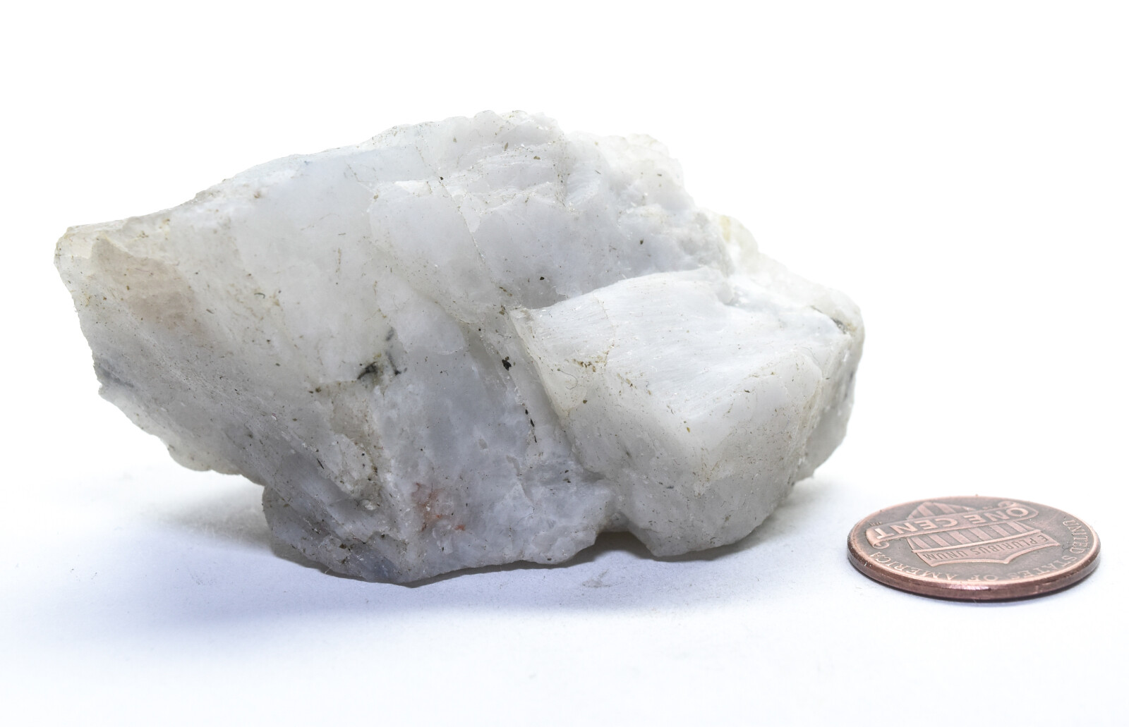95g White Rainbow Moonstone Rough Natural Feldspar Gemstone Crystal Raw – India