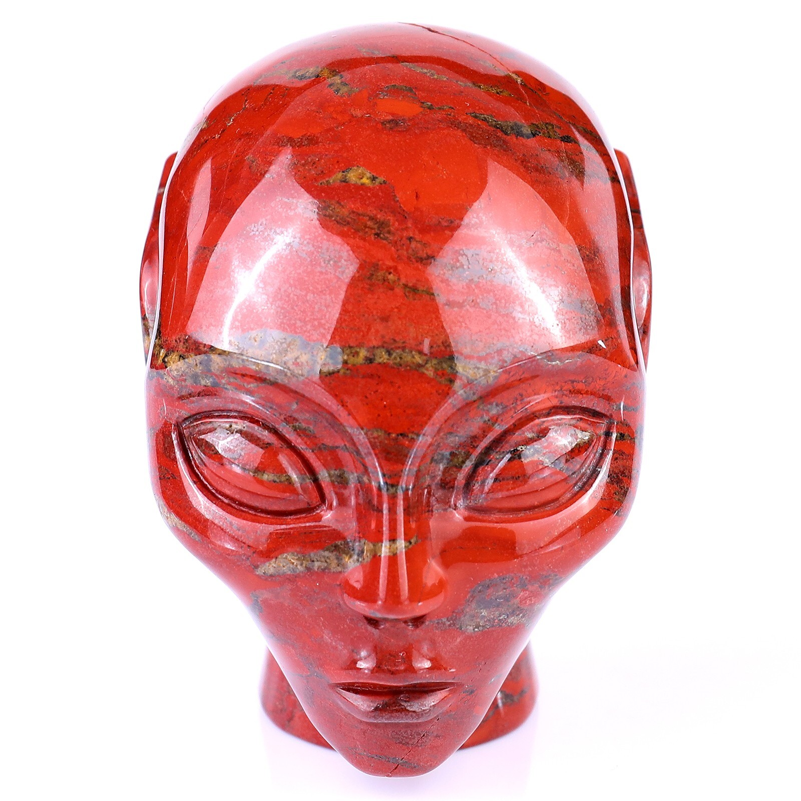 3.9″ Red Jasper Hand Carved Elf Alien Sculpture Crystal Healing Carving Decor