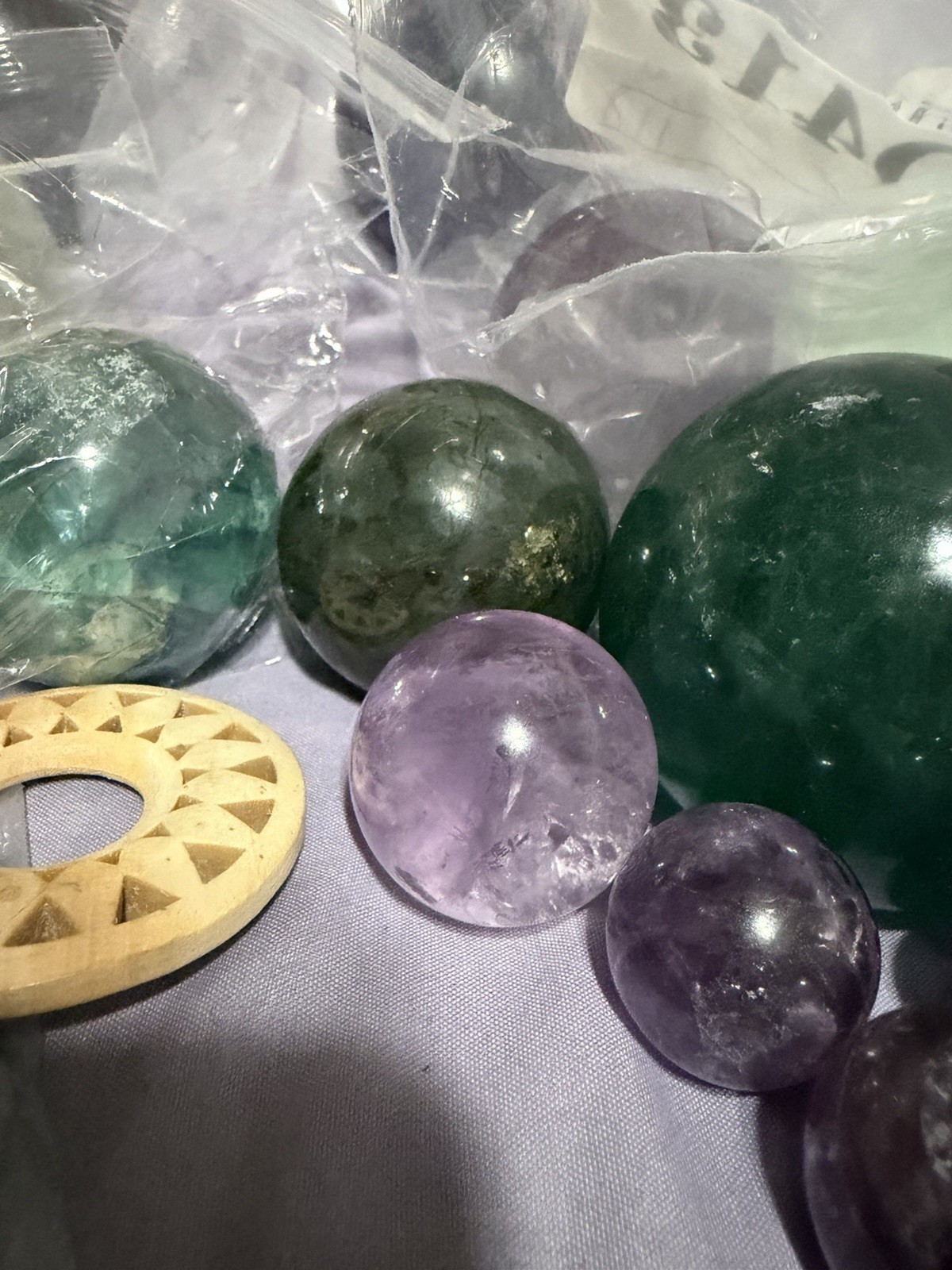 30mm Lavender Amethyst Sphere Clarity Purple Crystal Rainbow Meditation Healing