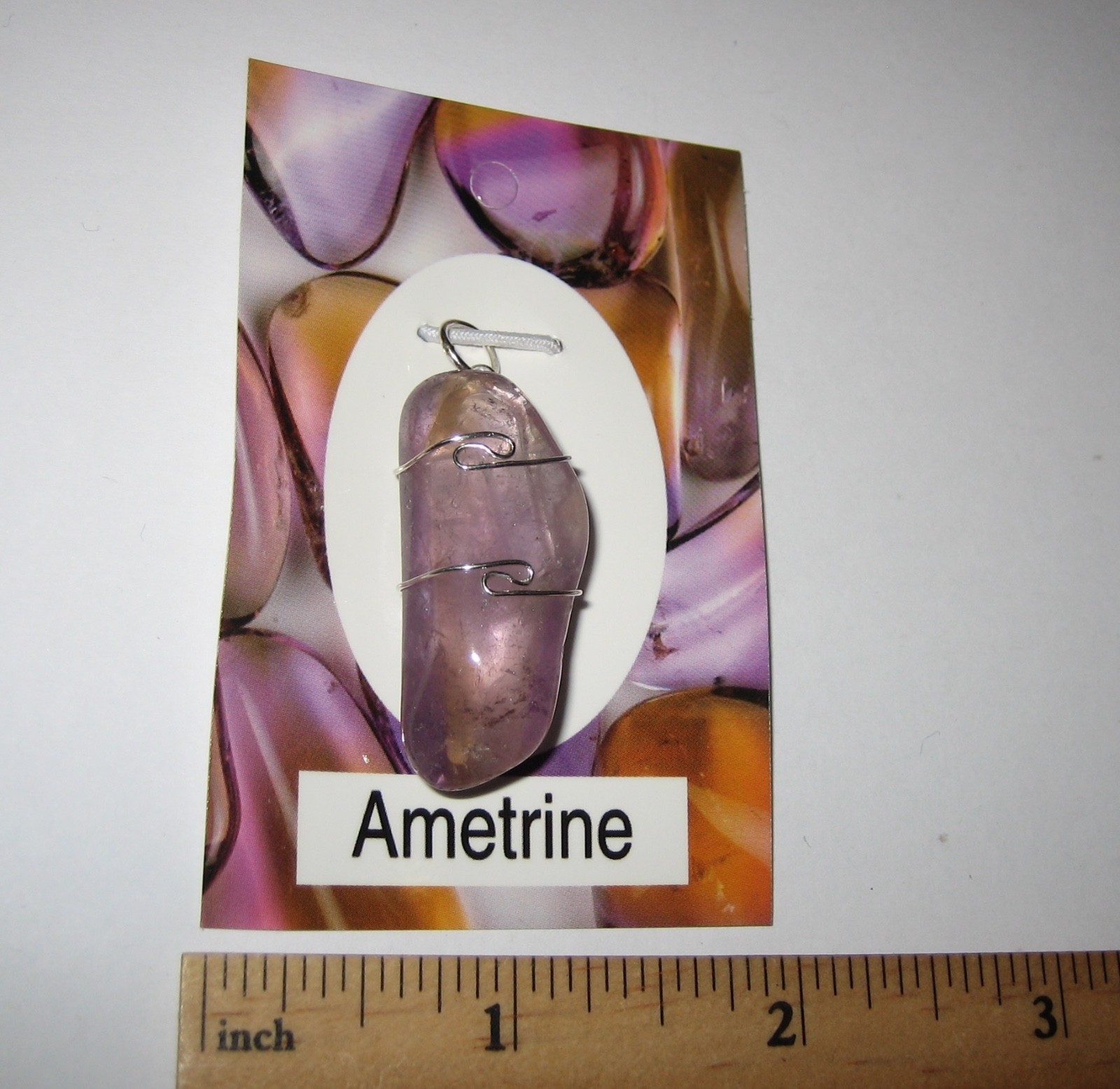 1.45″ TUMBLED POLISHED AMETRINE (AMETHYST & CITRINE) QUARTZ CRYSTAL PENDANT *1