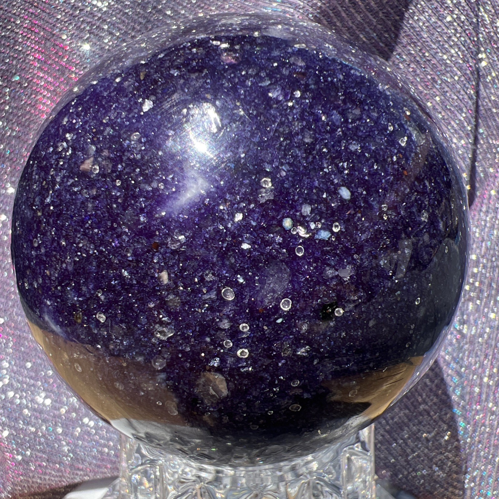 Lepidolite Purple Mica 2.7 inch 69 mm 1 Pound Large Sphere Crystal US Seller 29
