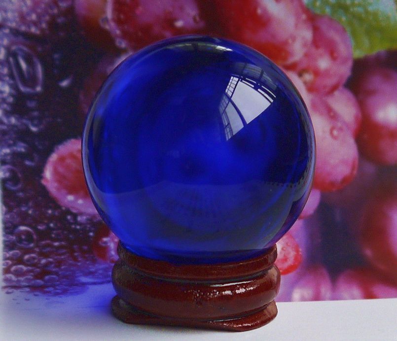 40-200mm Blue Crystal Photography Lens Ball Photo Prop Background Home Decor