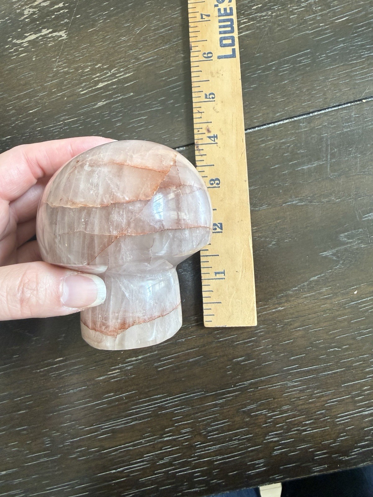 LARGE Fire Quartz Mushroom Red Hematoid Crystal Carving 1lb 8oz 3 1/2in Tall