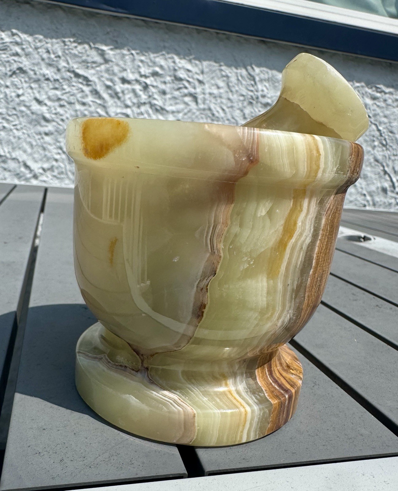 4 Inch Green Onyx Mortar And Pestle From Pakistan 2.6 Lbs