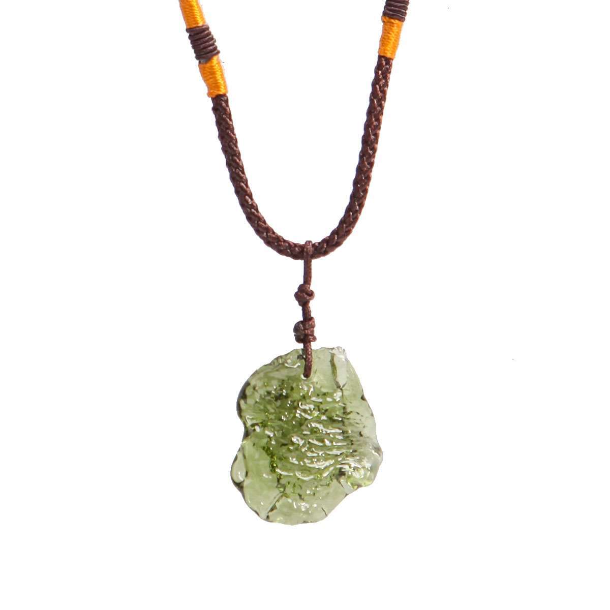 Natural Crystal Green Gem Moldavite Meteorite Glass Necklace Pendant Stone new
