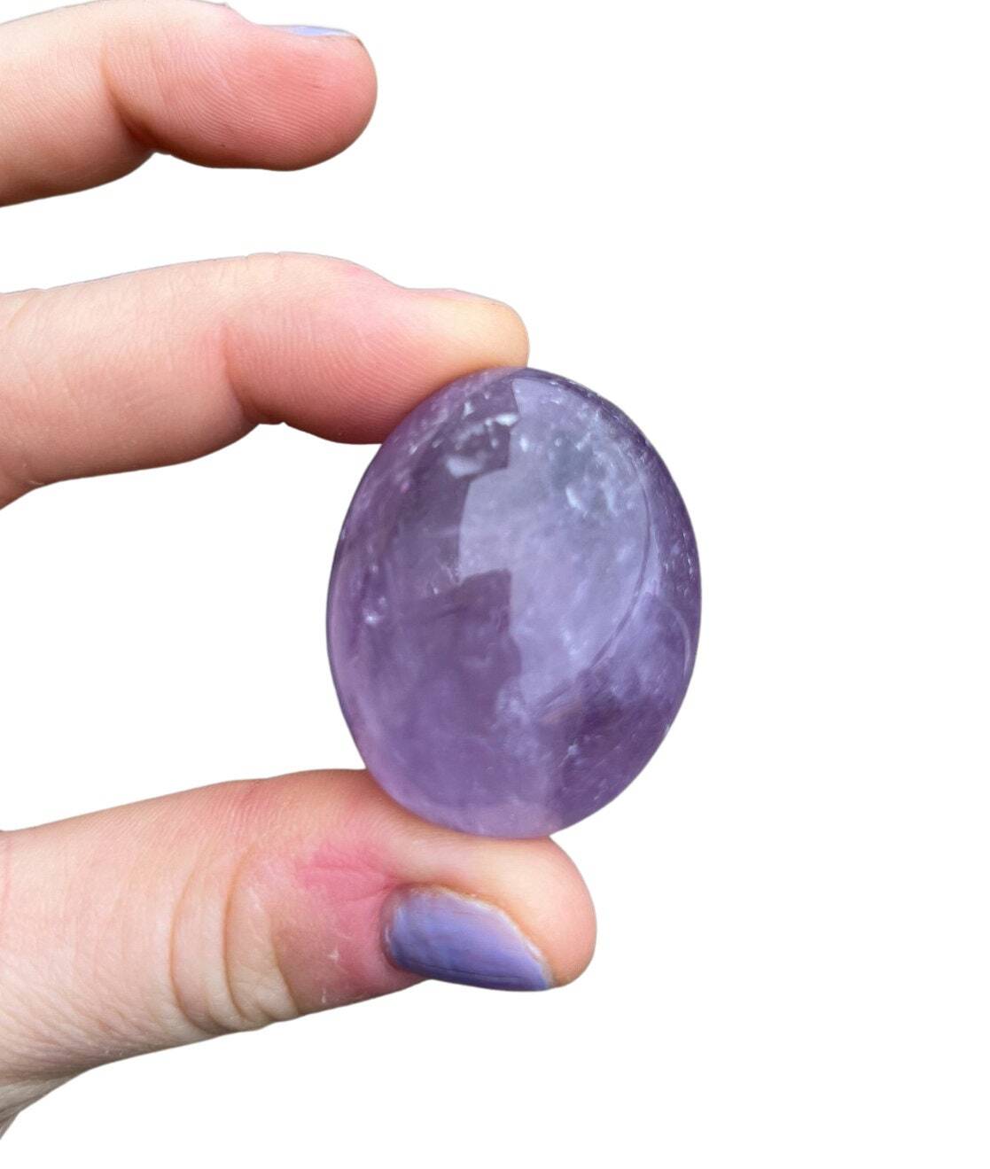 Light Amethyst Crystal Pebble Tumbled Stone, Natural Amethyst from Brazil