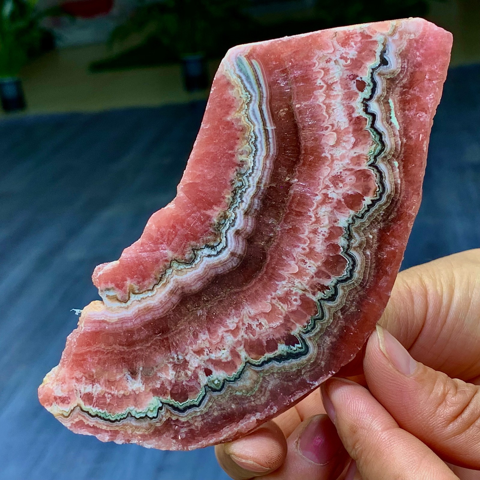 123G Rhodochrosite Crystal Slab Slice AAA+ : Love / Compassion / Light Argentina
