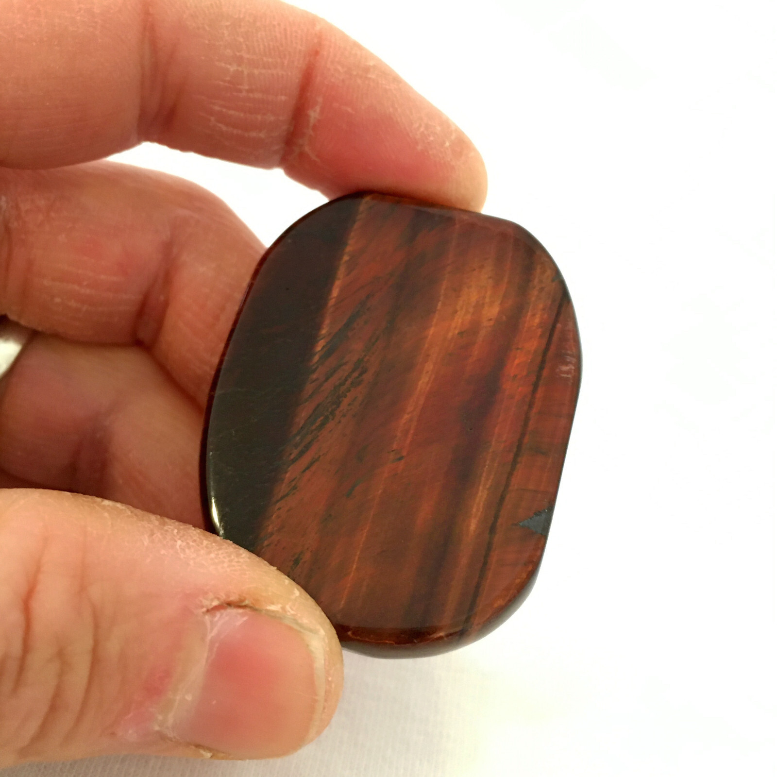 Smooth Polished Tigers Eye Palm Stone Dragon Eye Red Tiger Crystal Heal Reiki