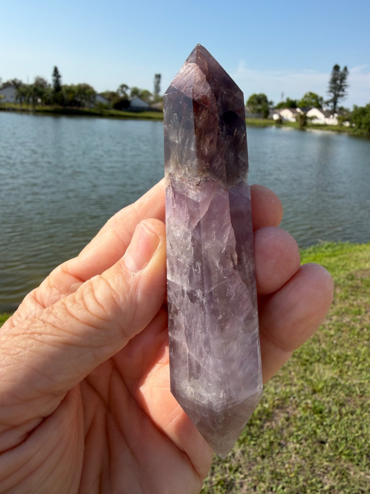 Super Seven Melody Stone Double Terminated Point Polished Wand 5″ 125 grams