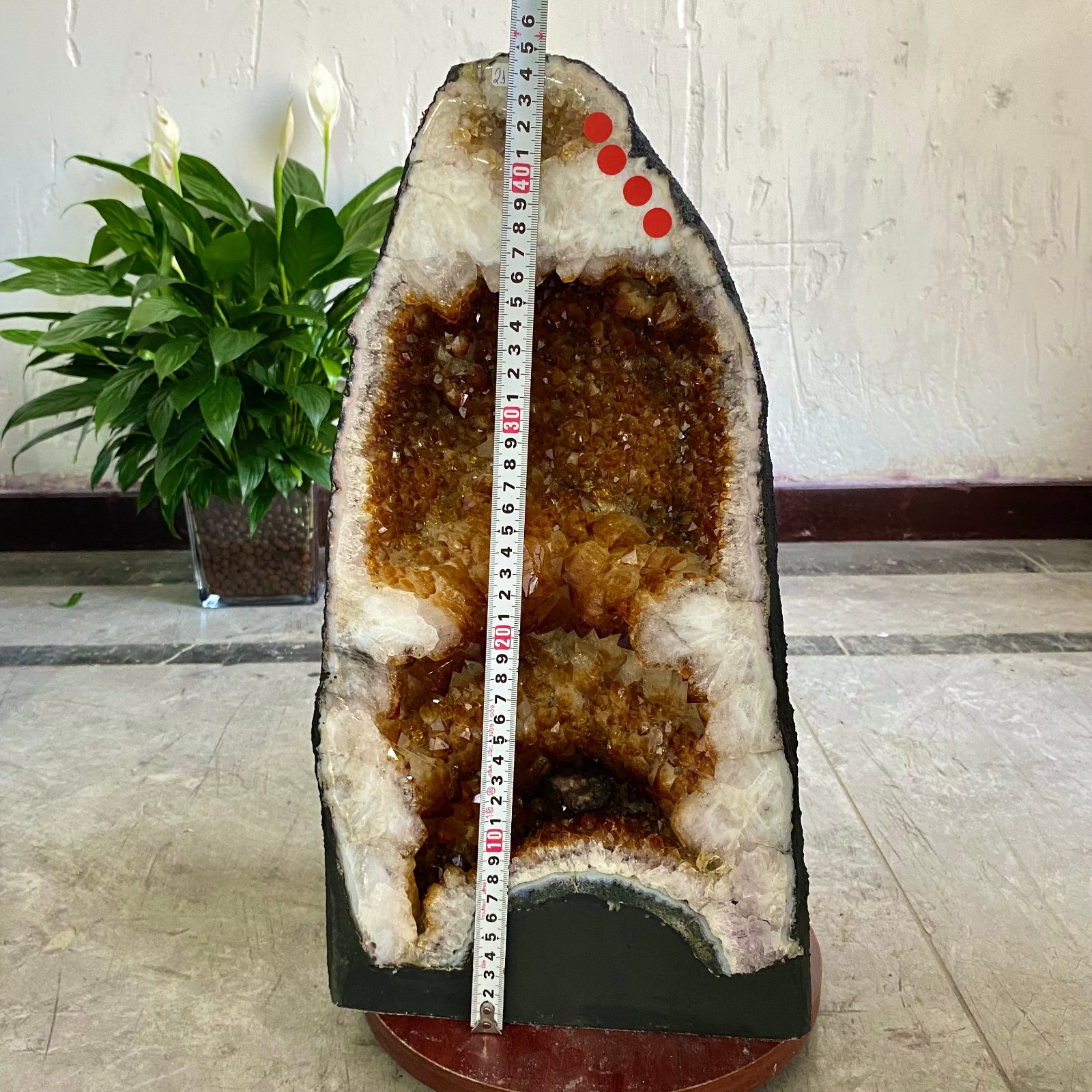 47.5LB Natural citrine geode quartz cave crystal Cathedrals specimen Healing