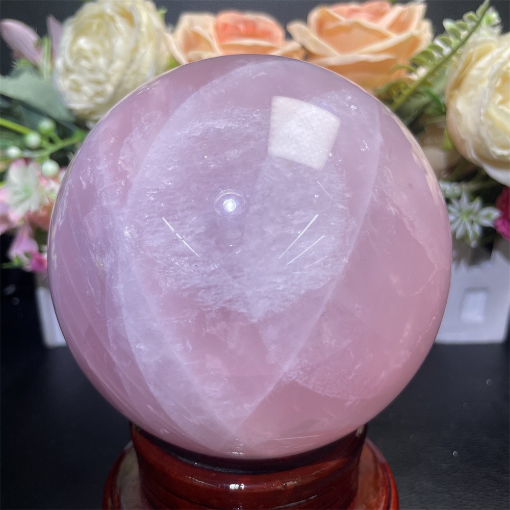 4.3LB 4.1″ Natural Rose Quartz Sphere Ball Crystal Quartz Healing Energy Reiki