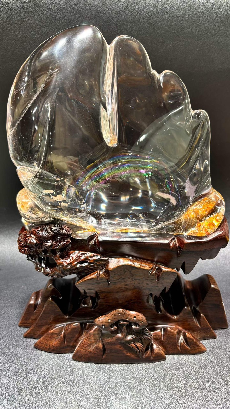 8.44LB Top Natural Clear Quartz Rainbow Crystal Mineral Specimen Healing Decor