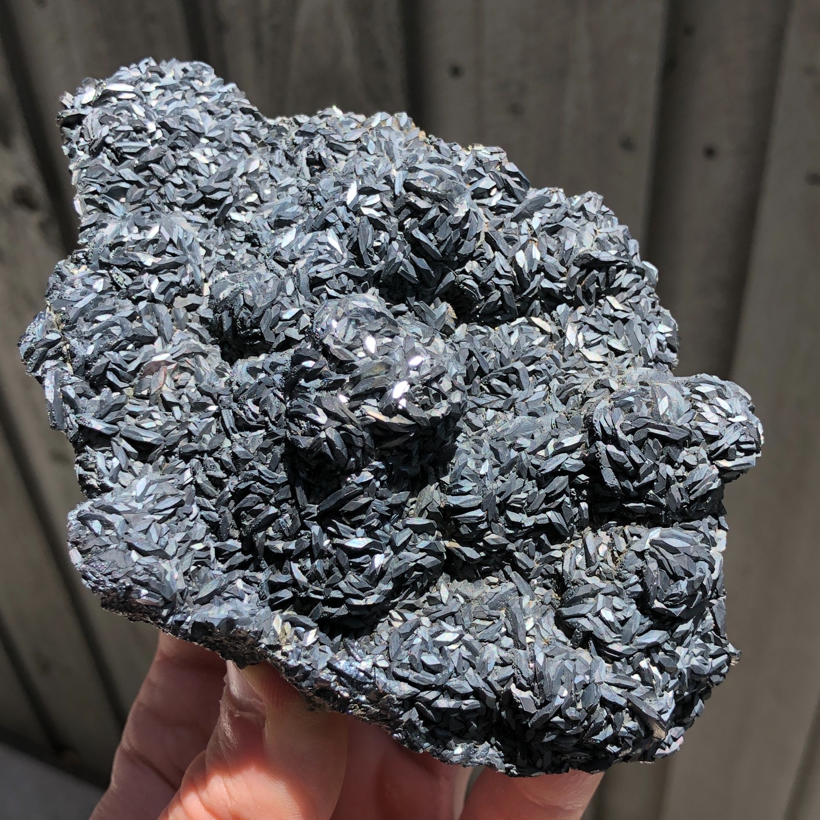 13.2cm Boulangerite Included Calcite Crystals from Herja Mine, Romania