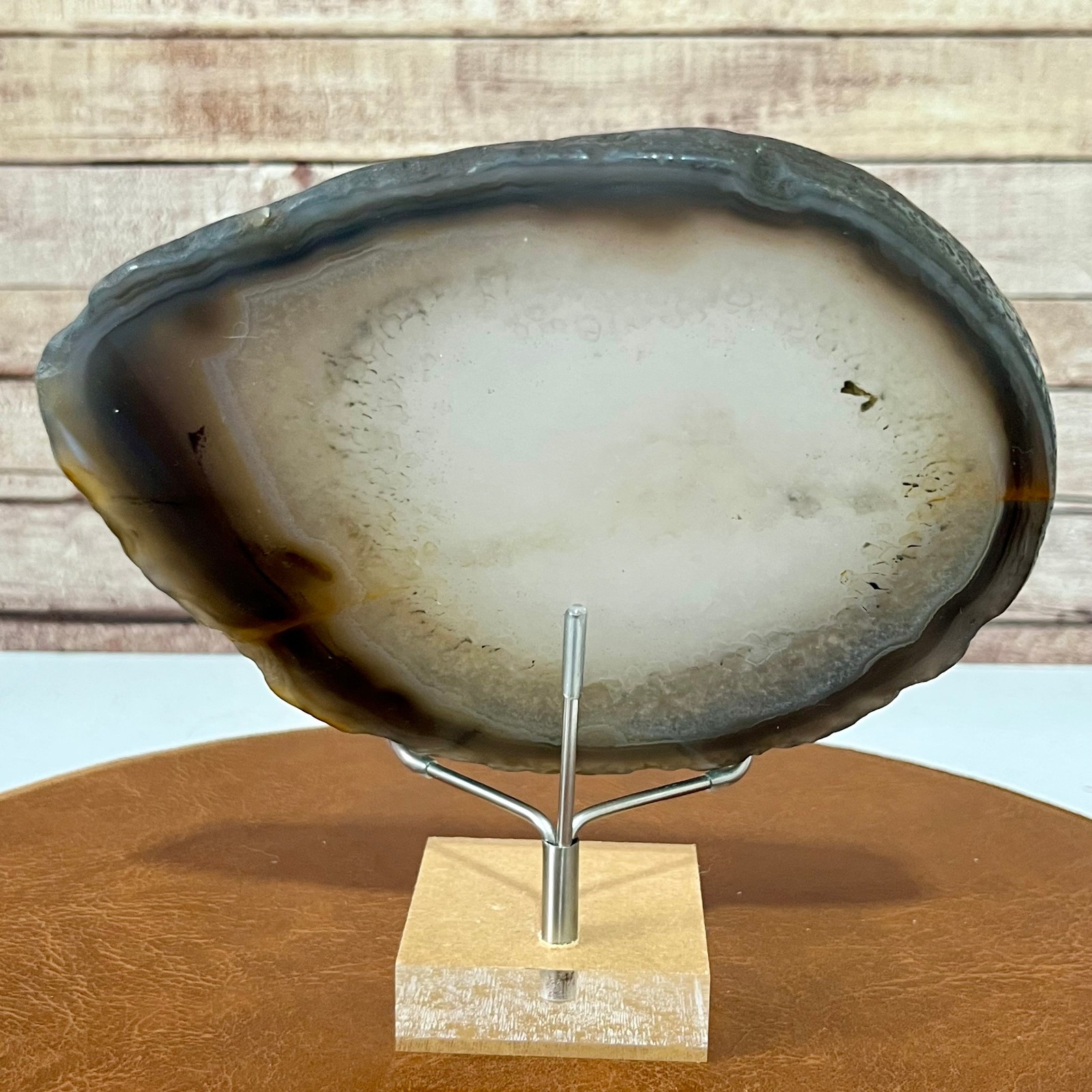 518 g Natural Agate Polished Thin Slice Crystal Quartz Mineral Specimen