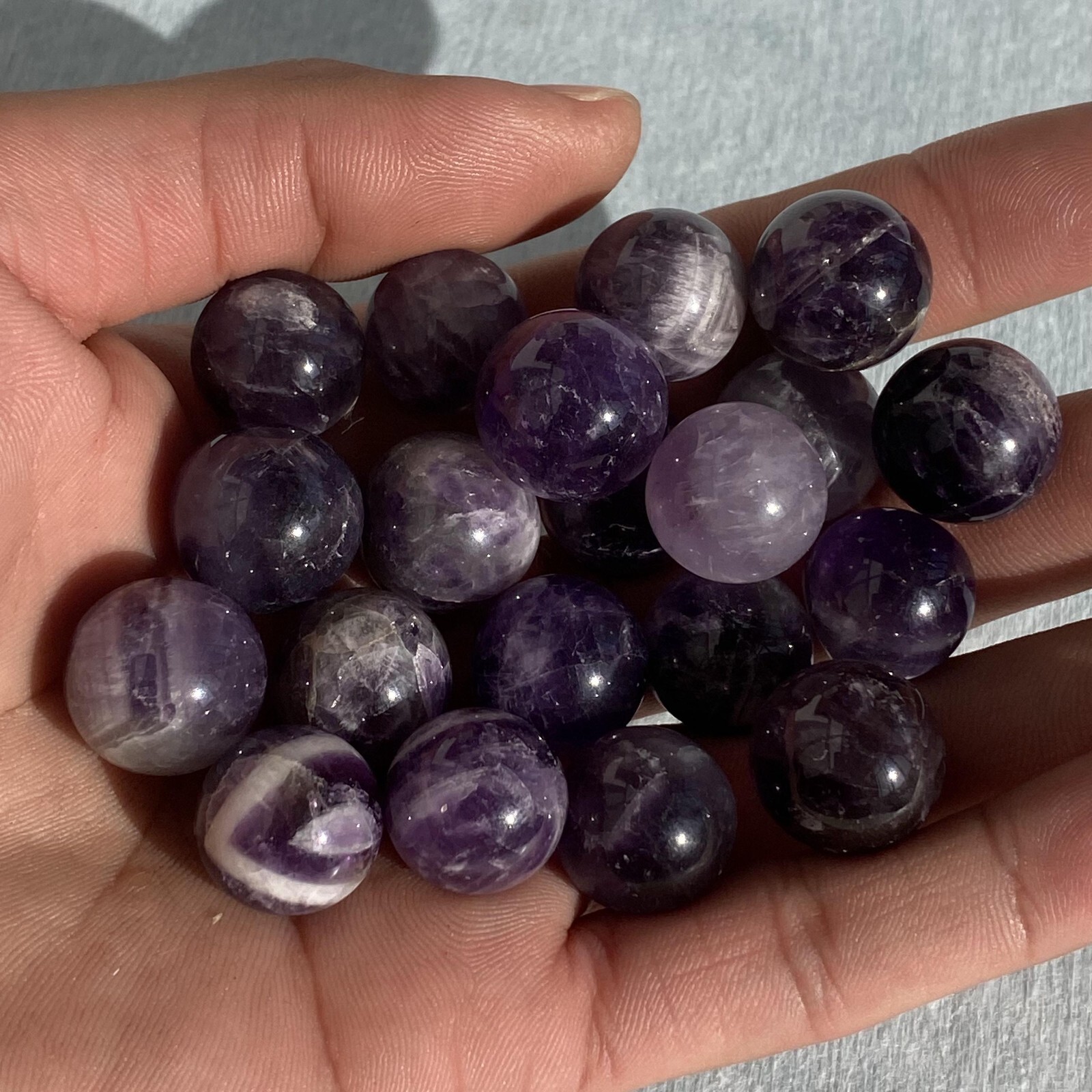 10pcs Natural dreamy Amethyst Ball Quartz Crystal Sphere 15mm+ Polishing Gem