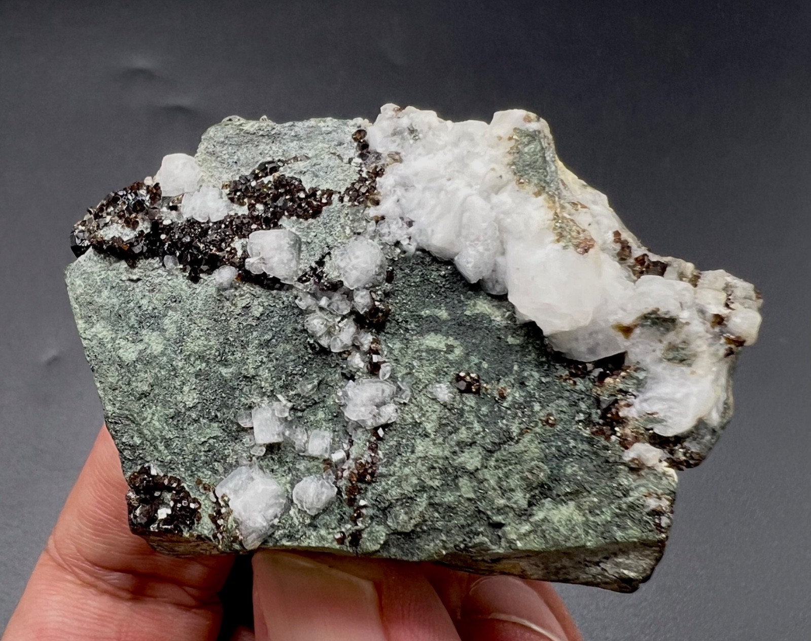 Collector’s Mineral Specimen Vesuvianite on Feldspar Shigar Valley Pakistan