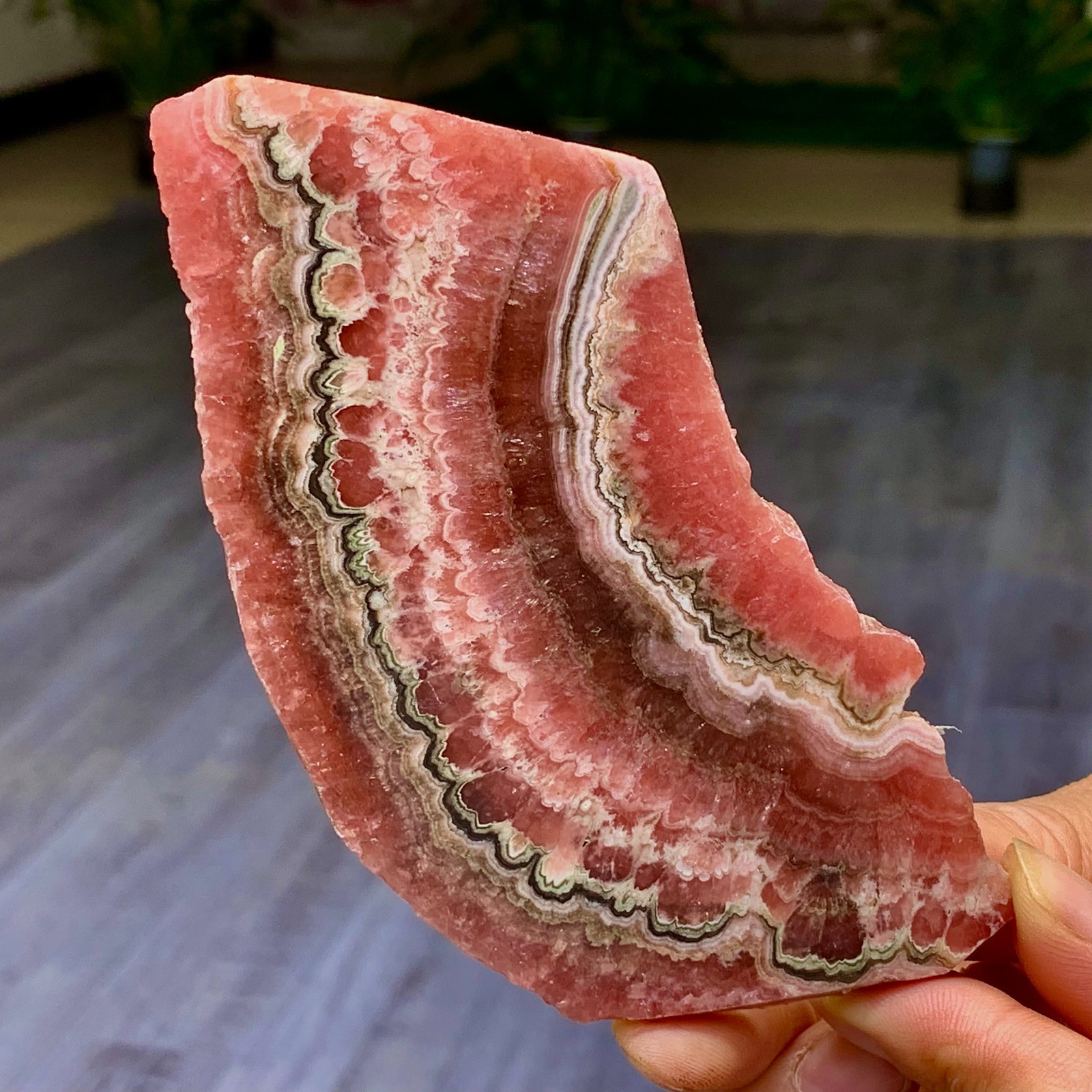 123G Rhodochrosite Crystal Slab Slice AAA+ : Love / Compassion / Light Argentina