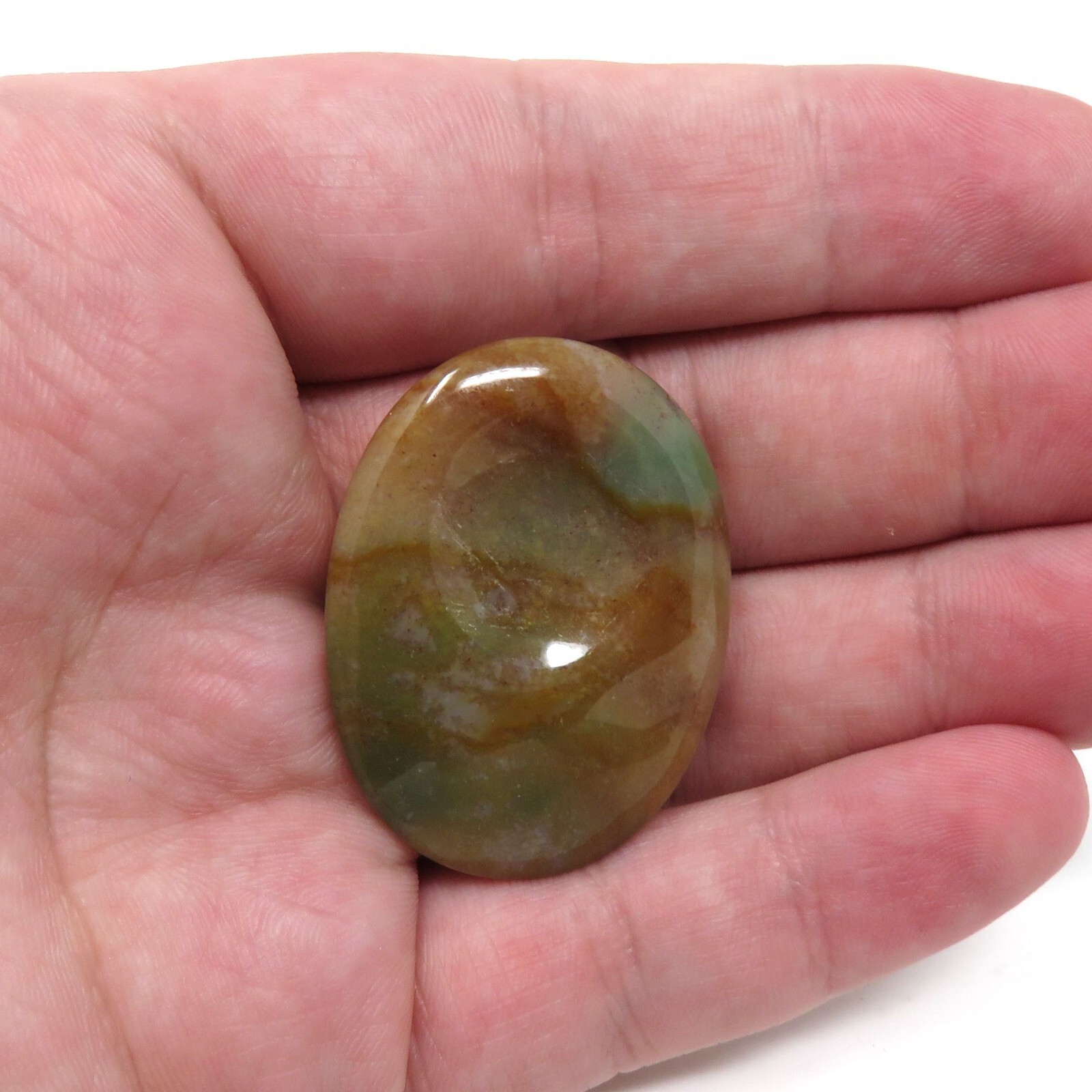Indian Agate Worry Stone #848- 40mmX30mm or 1.5″x 1″ – 6mm Thick – Pocket Stone