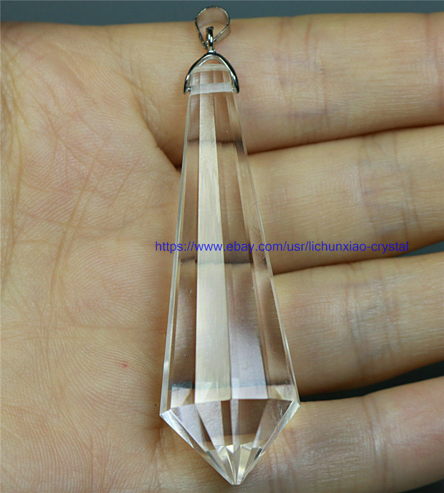 5pcs 12 sided VOGEL Style Natural Clear Quartz Crystal DT Wand POINT Pendant