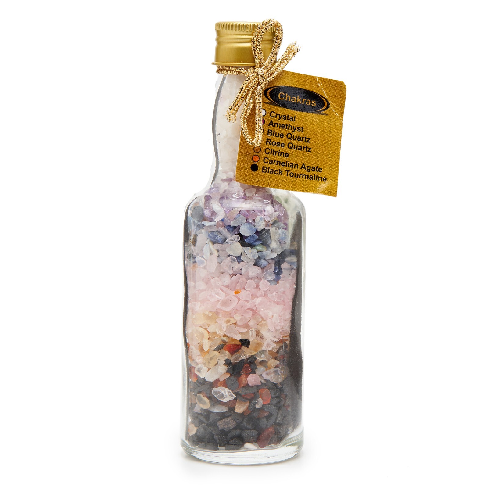 7 Chakra Gemstone Chips Glass Bottle Wishing Healing Crystals Collectable Gems