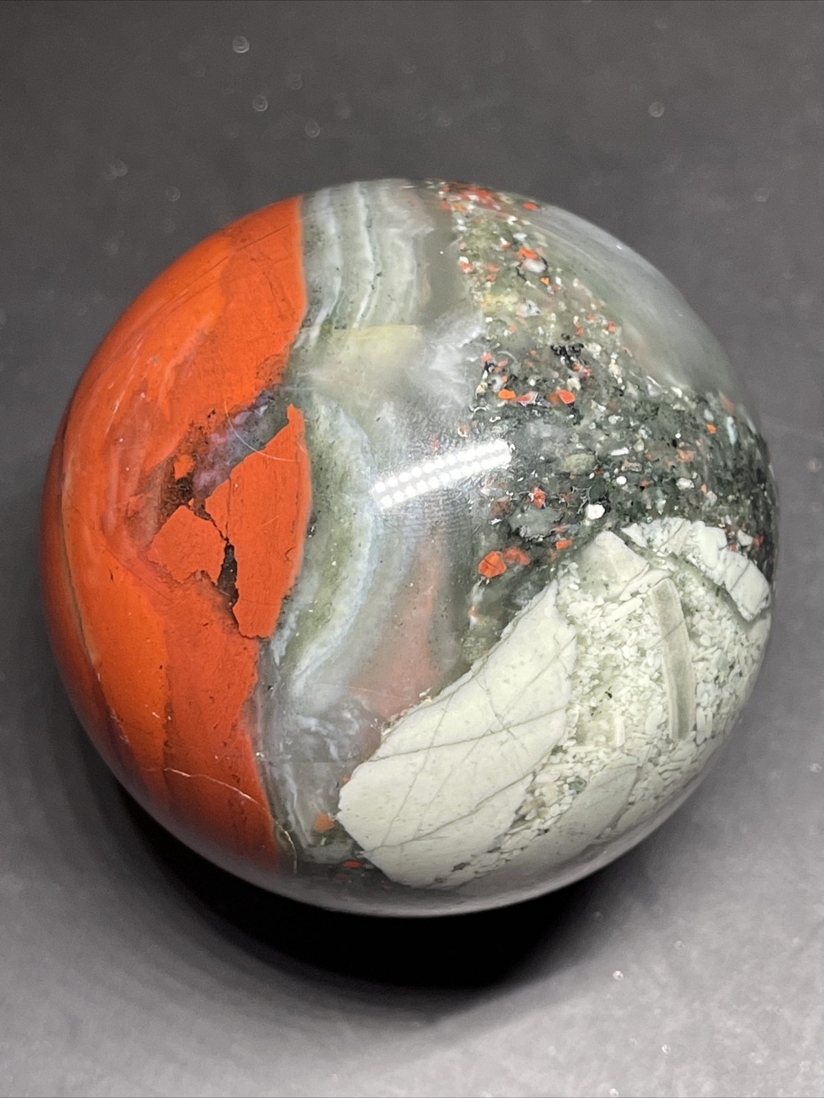 African Bloodstone Sphere Orb Ball 59mm 280g
