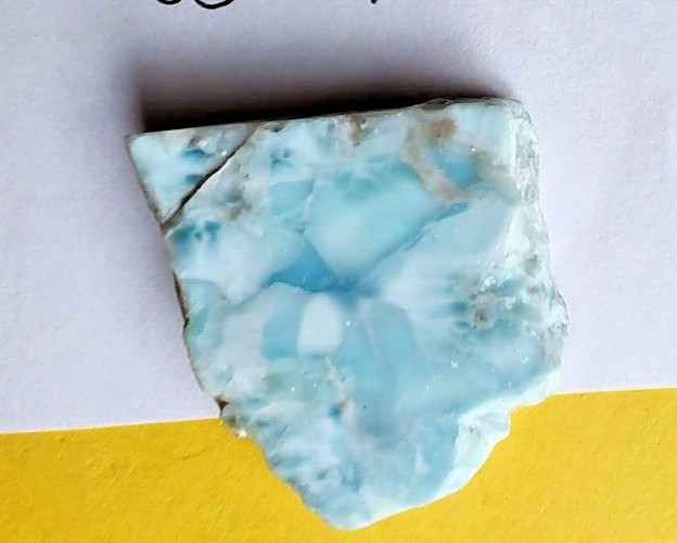 Larimar Atlantis Dolphin Stone Natural Authentic Slab Rough Blue Gem Stone 22 gr