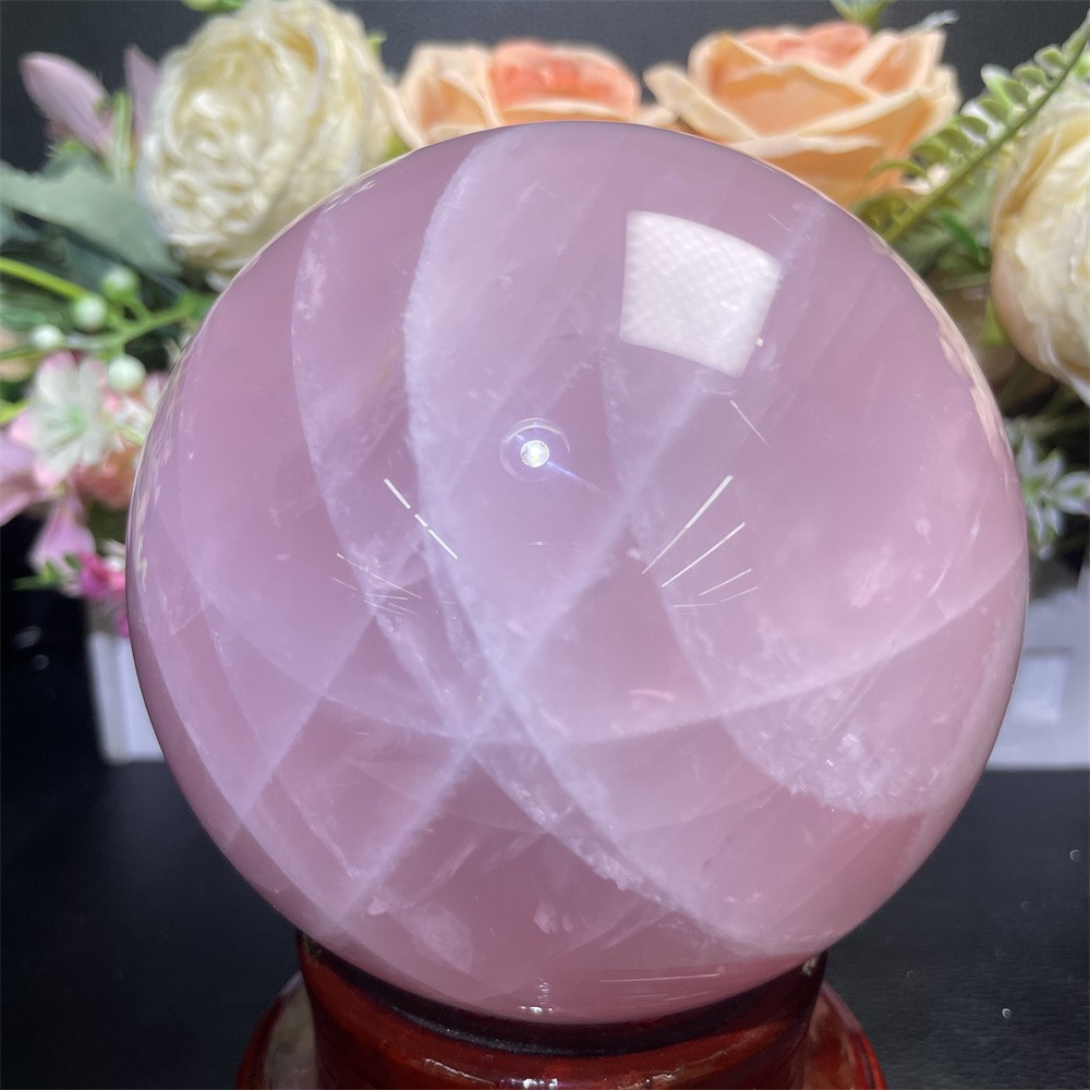 4.3LB 4.1″ Natural Rose Quartz Sphere Ball Crystal Quartz Healing Energy Reiki
