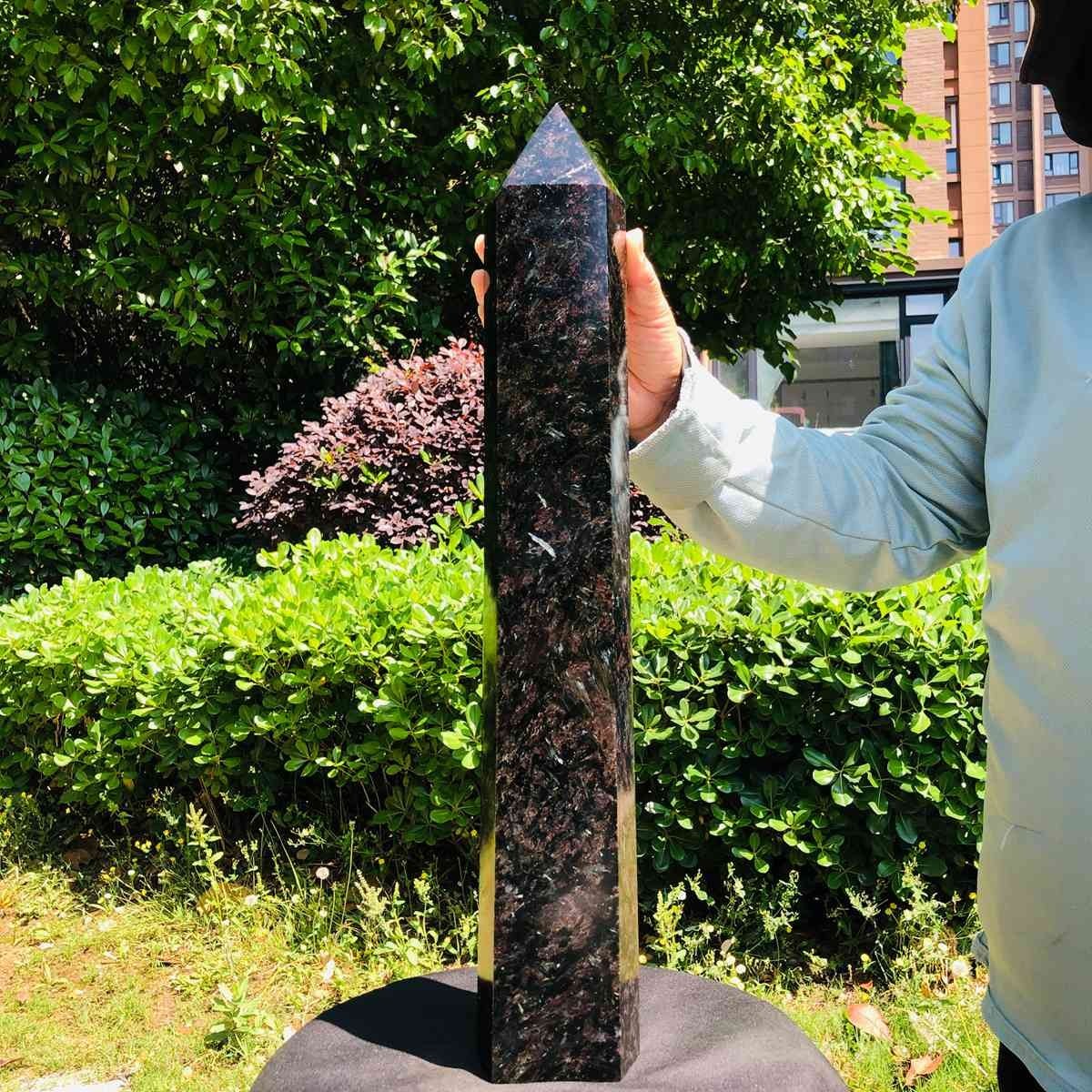 16.98LB Natural Fireworks Stone Obelisk Quartz Tower Crystal Wand Point Healing