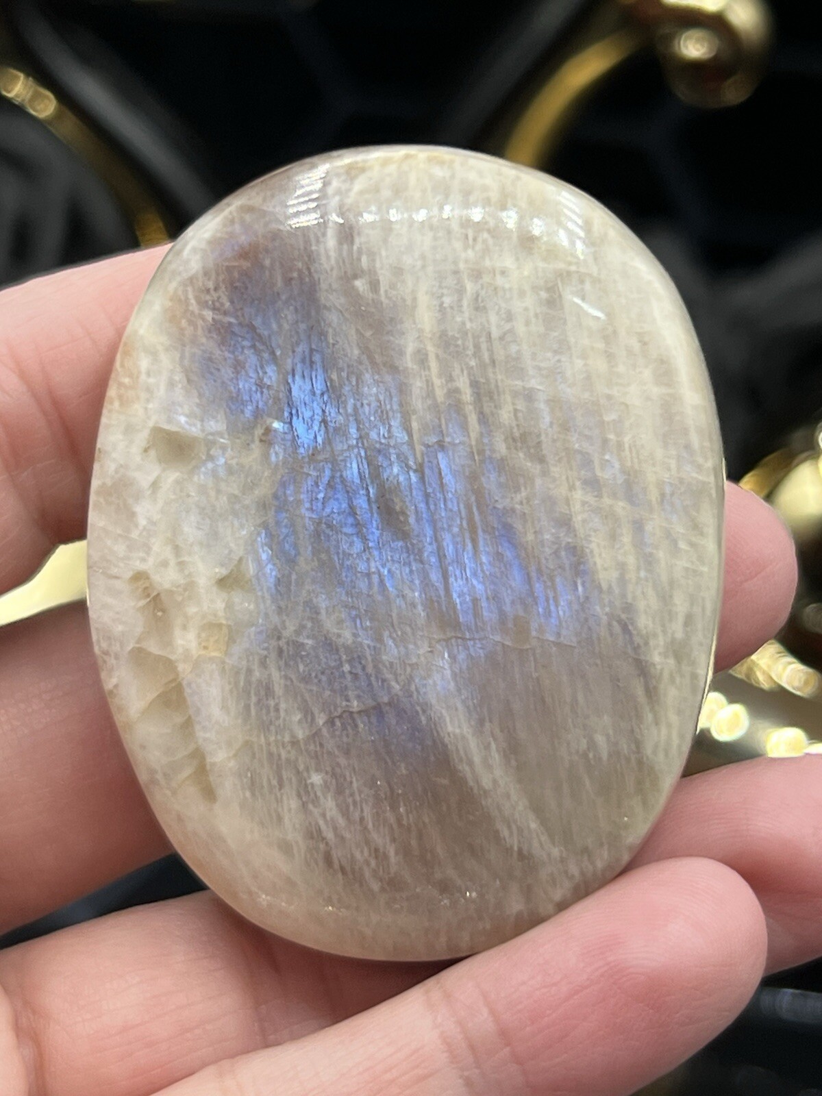 Natural Moonstone Sunstone Palmstone Blue Silver Copper Free ship & Gift