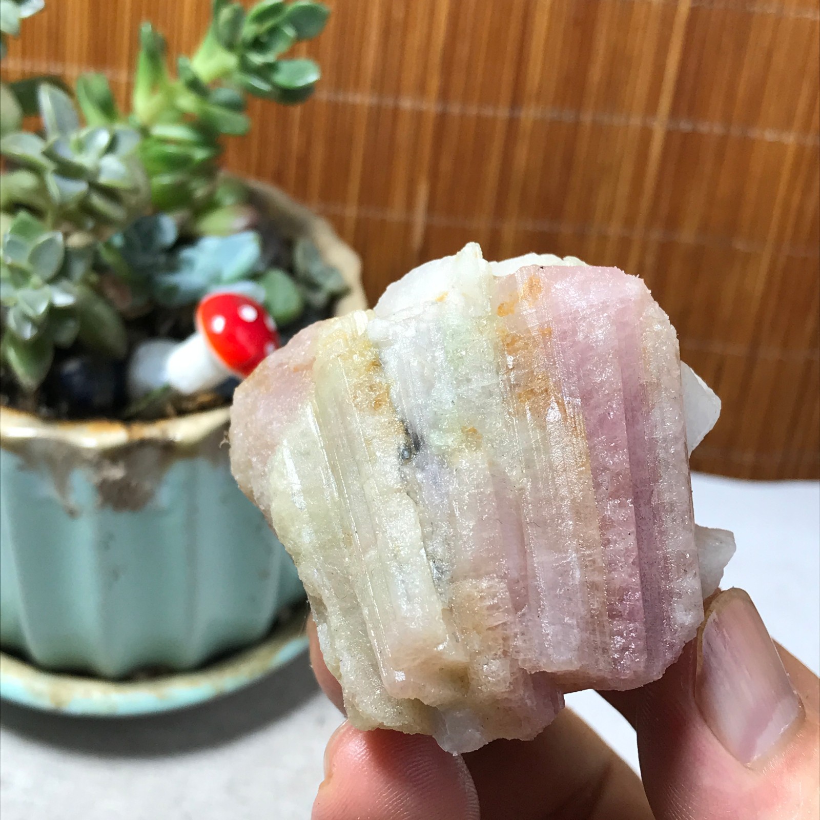 Natural red Tourmaline acanthconite Crystal rough original Specimen 106g A6567
