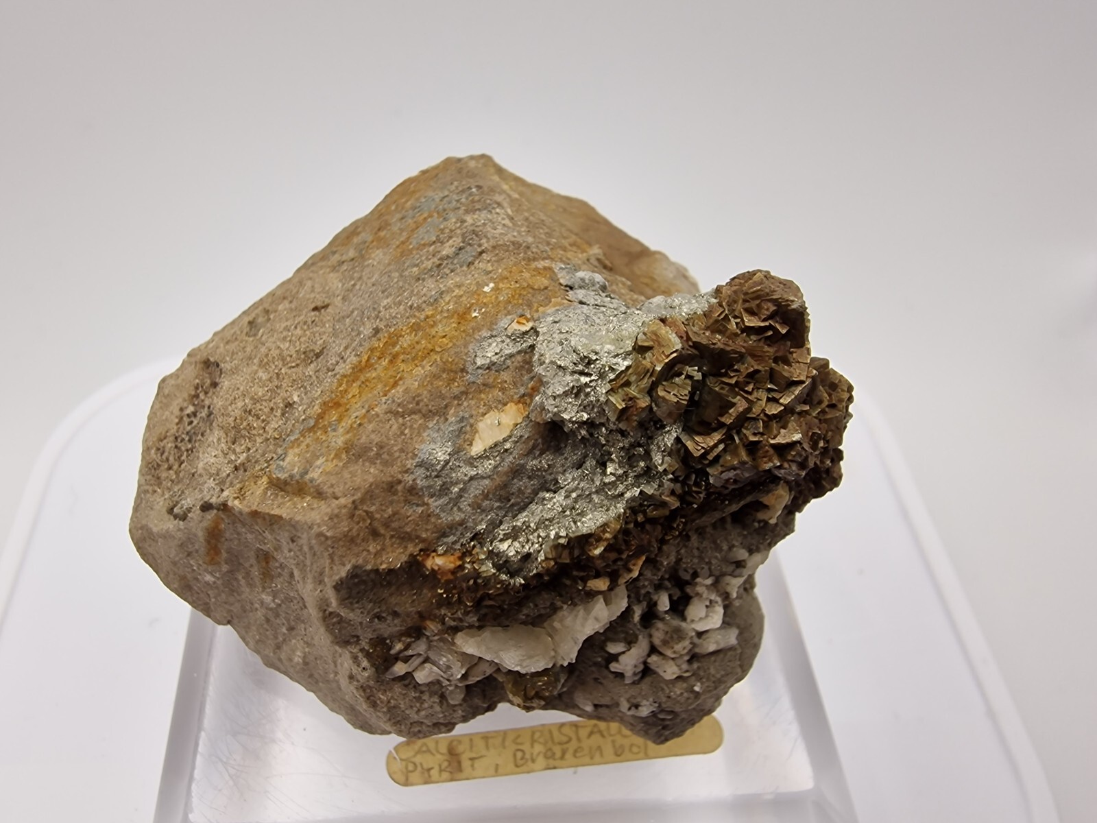 Calcite crystals and Pyrite From Braxenbol , Östhammar , Uppsala län , Sweden