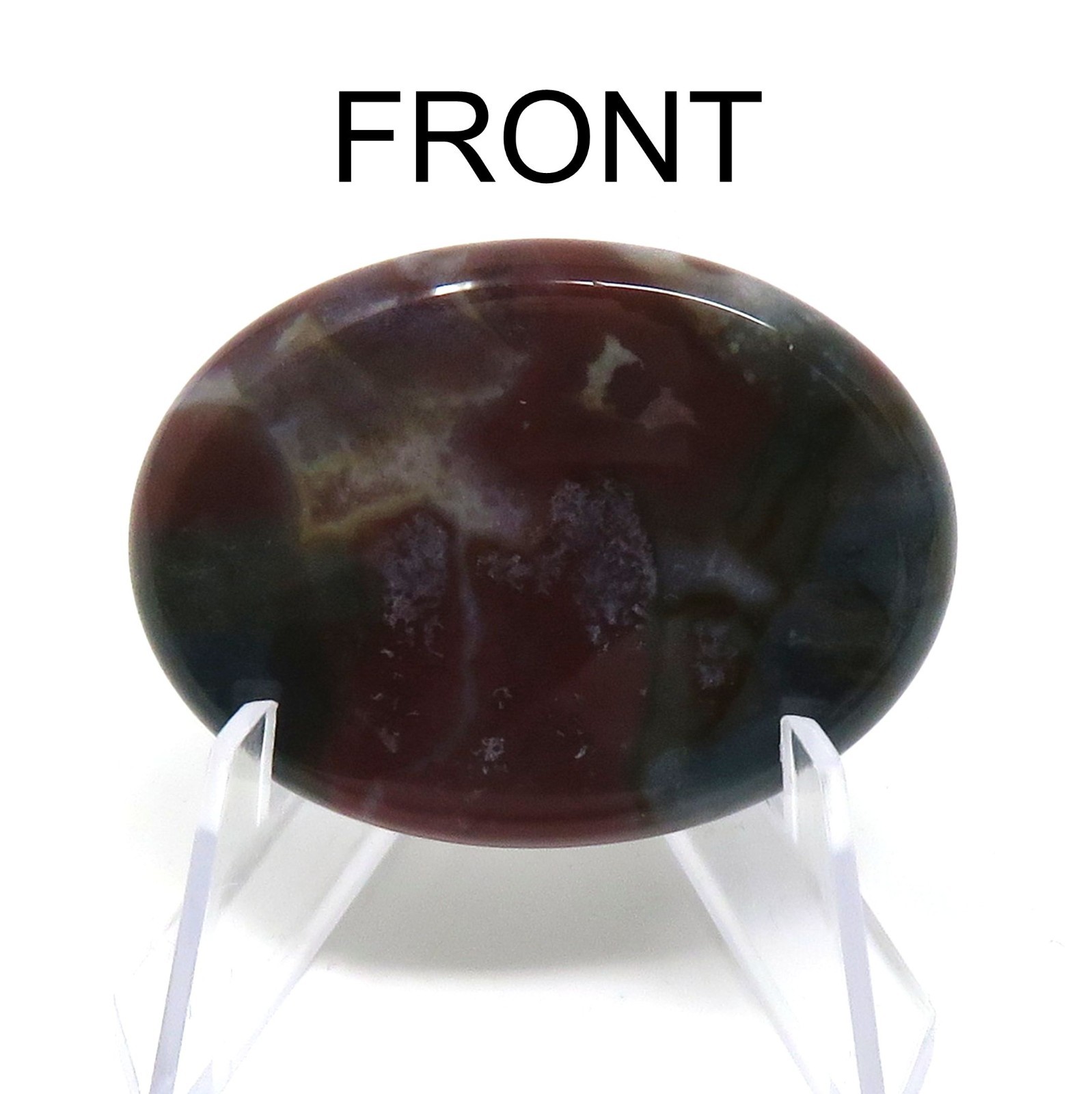 Indian Agate Worry Stone #1344 – 40mm x 30mm or 1.5″ x 1″ – 6mm Thick – Pocket