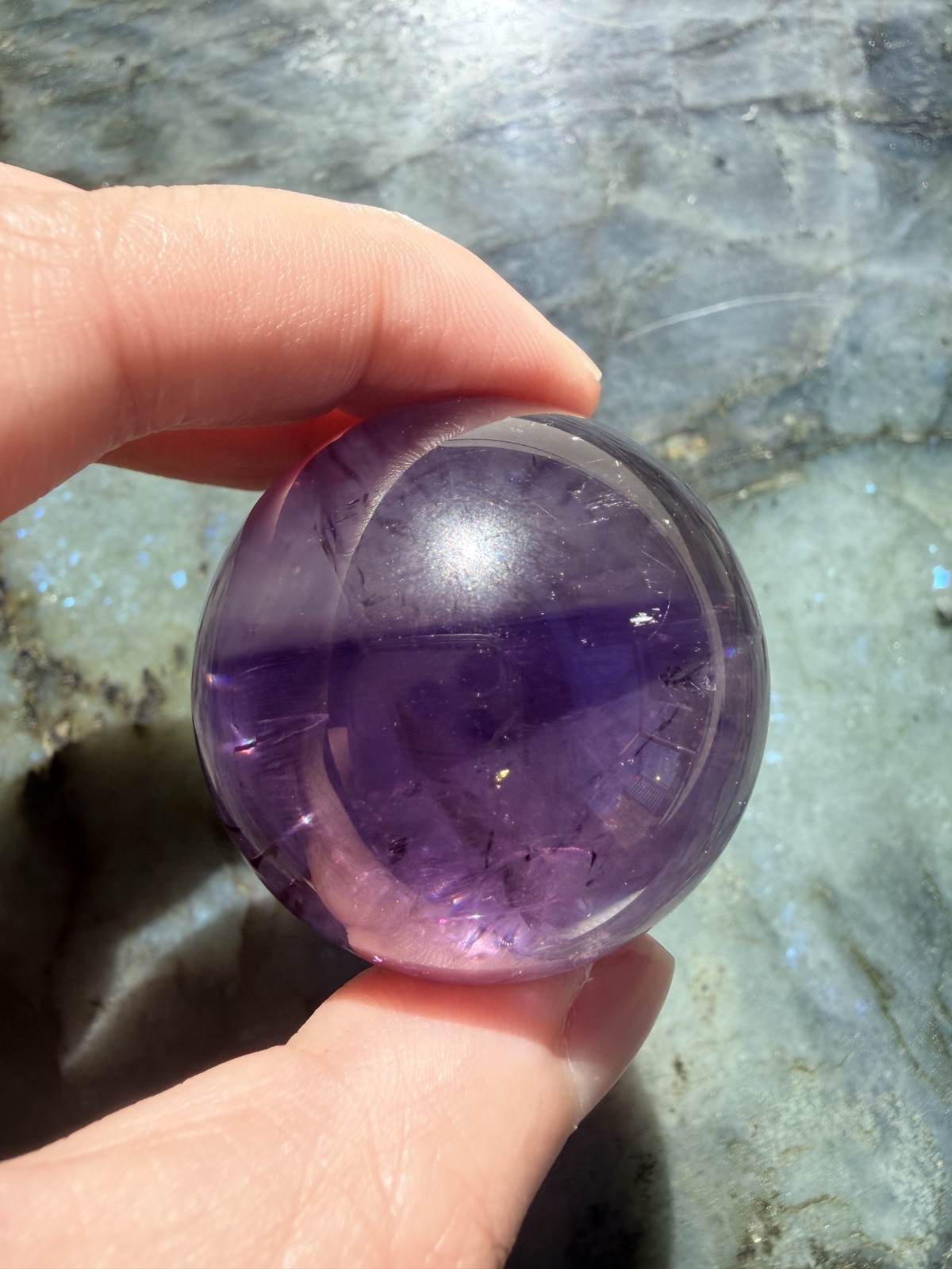 Trapiche Phantom Amethyst Sphere from Brazil | 1.7″