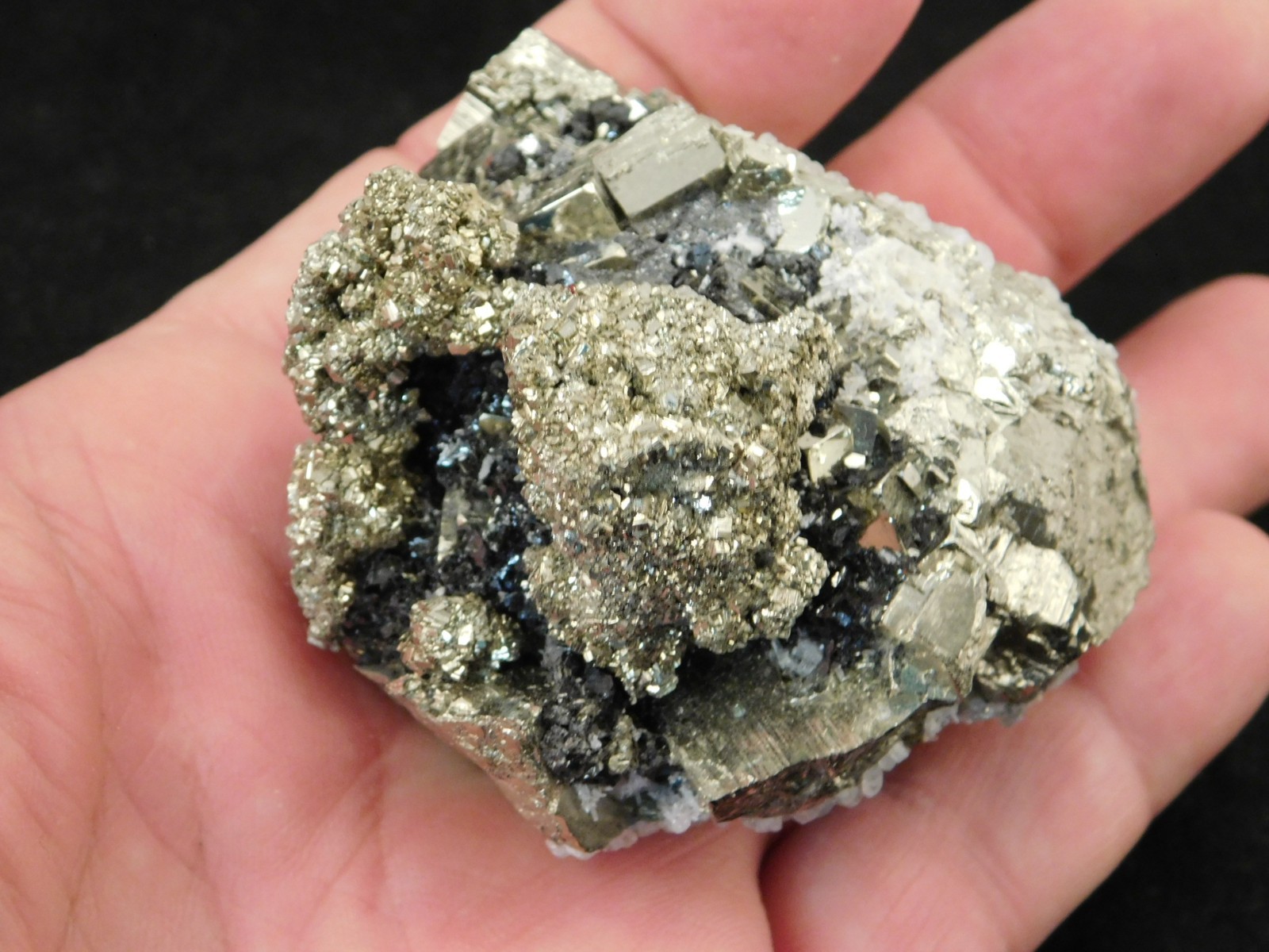 Larger! PYRITE CUBE Cluster with Sphalerite 100% Natural From Peru 289gr