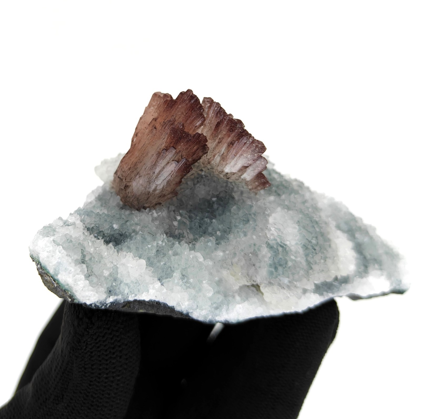 Natural Brown Heulandite On Quartz Minerals #369