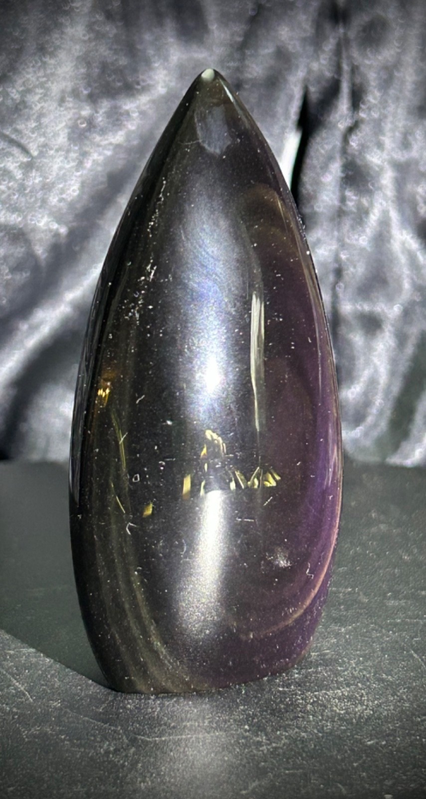 3.59″ Flashy Rainbow Obsidian Teardrop Freeform 5.3oz