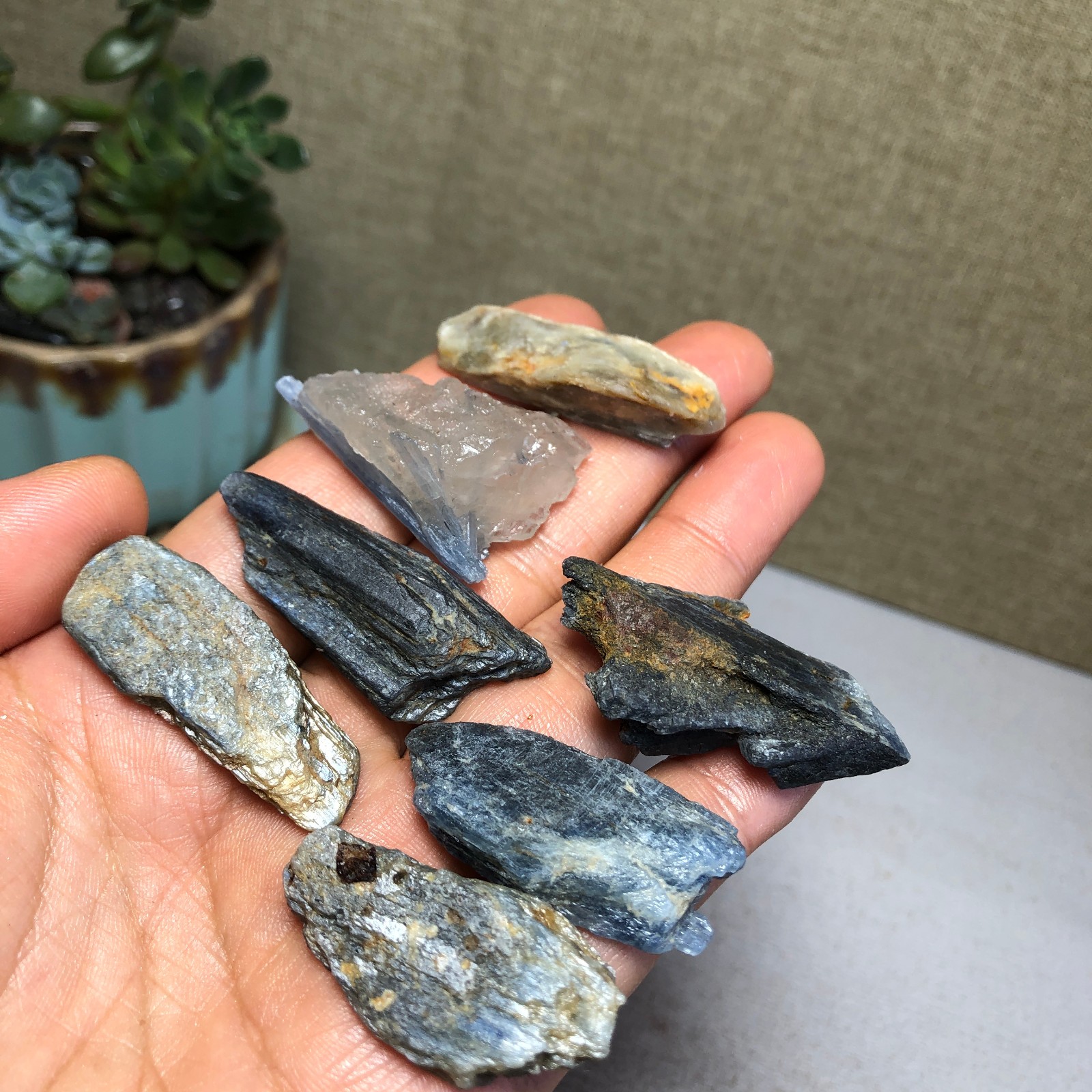 7pcs Natural Kyanite Crystal gemstone rough original Specimen 61g A5420