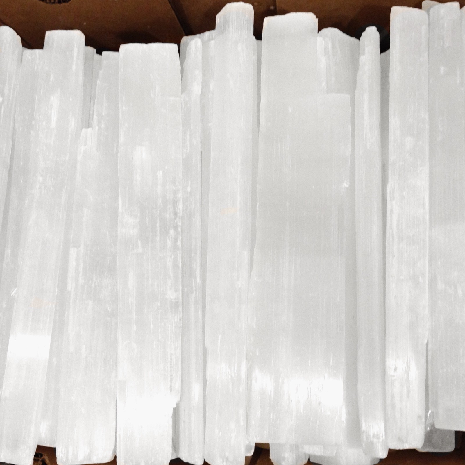 Lb LOT Selenite Logs ” Natural Crystal Wands XL Bars 14″ Sticks BULK Wholesale