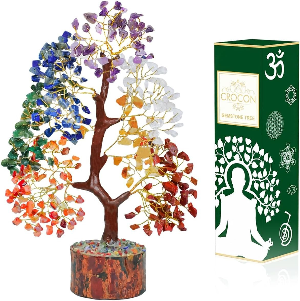 ® 7 Chakra Crystal Tree of Life, Healing Crystals Tree 10-12 Inch, Birthday Gift