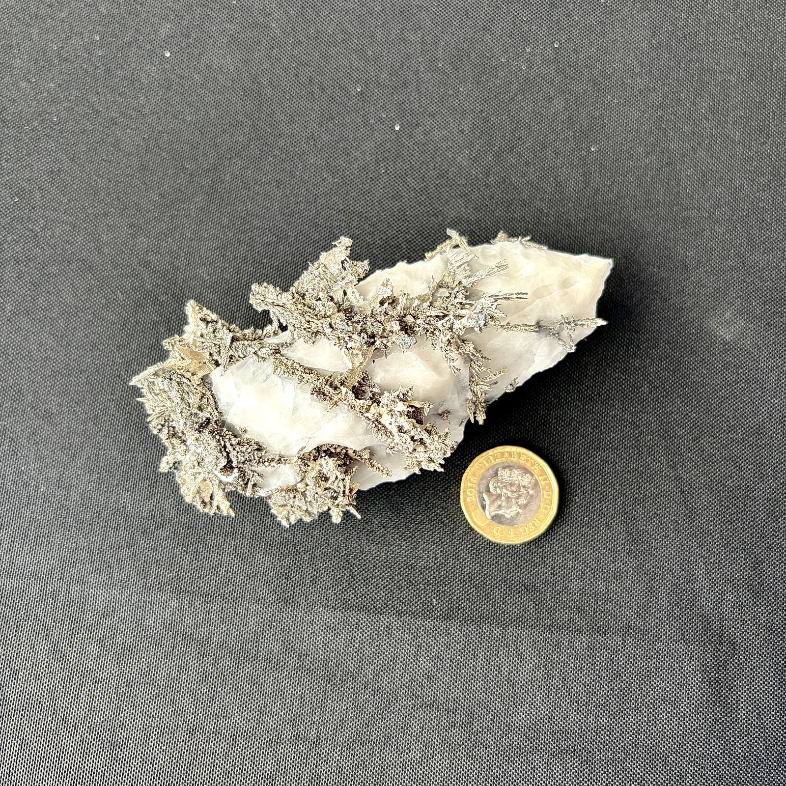 Natural Native Silver on Calcite Matrix | Collectors Mineral Specimen (B2 #2)