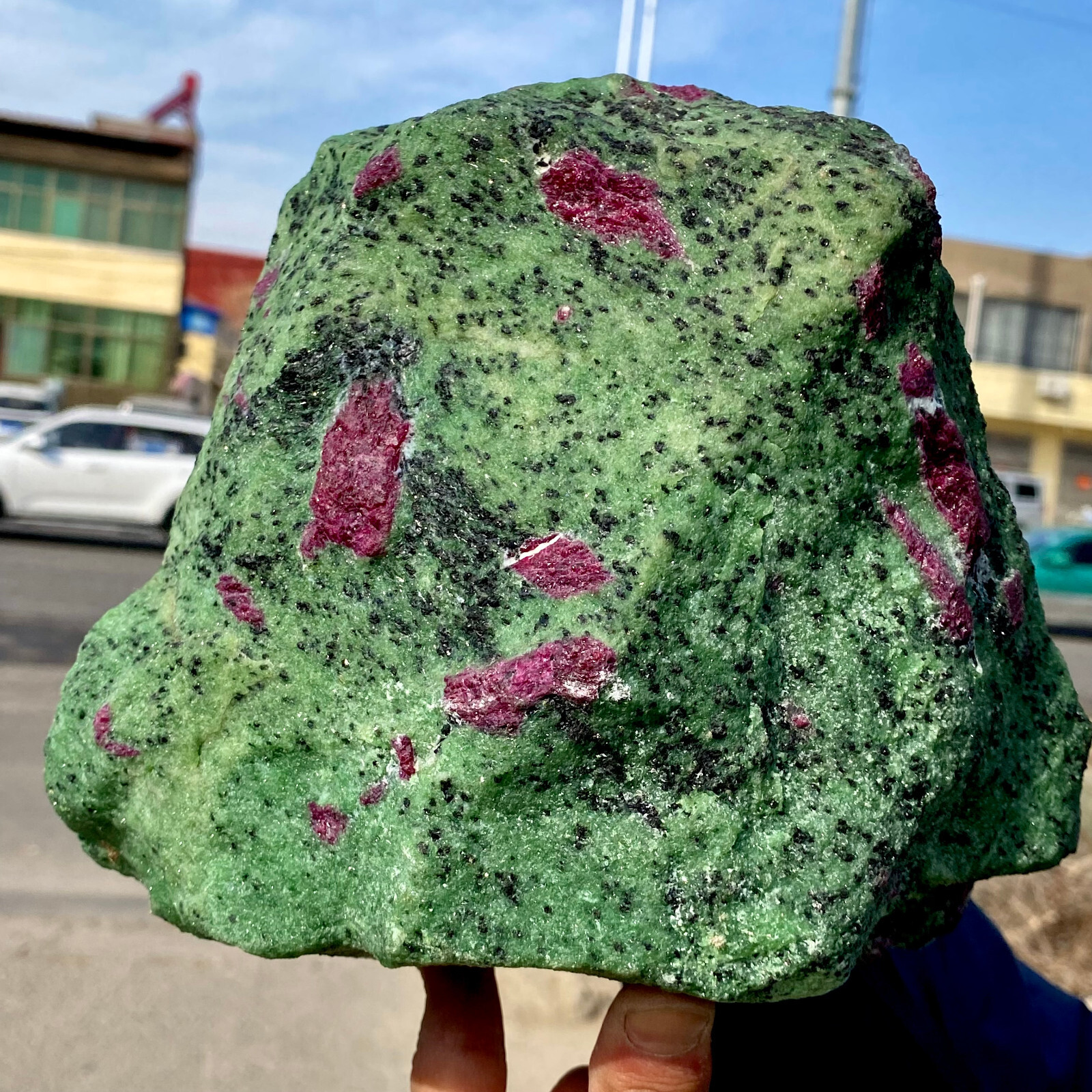 22LB Natural green Ruby zoisite (anylite) crystal Chakra Healing Energy