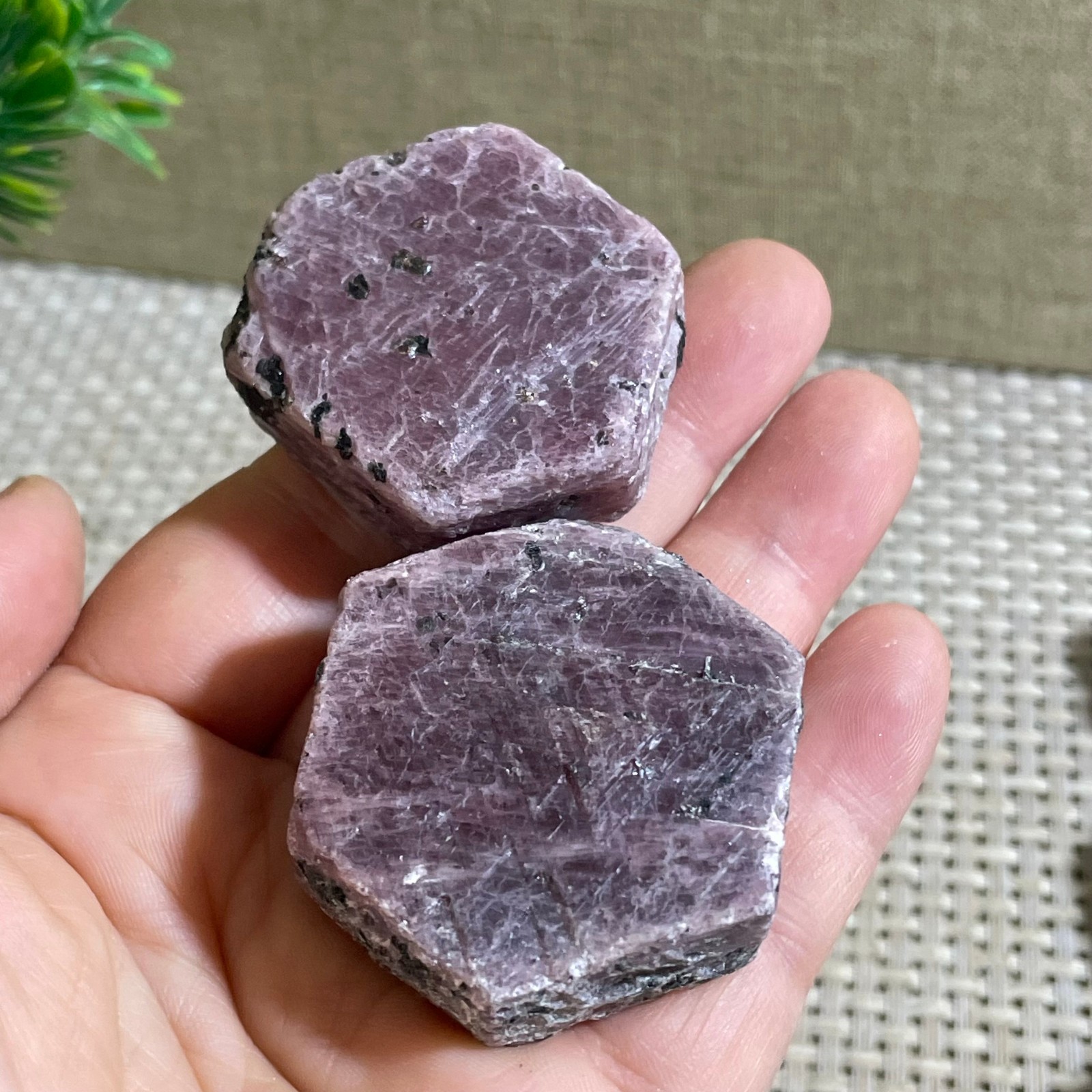 135g Red Corundum Ruby Rough Mineral Specimen reiki Healing 2pcs