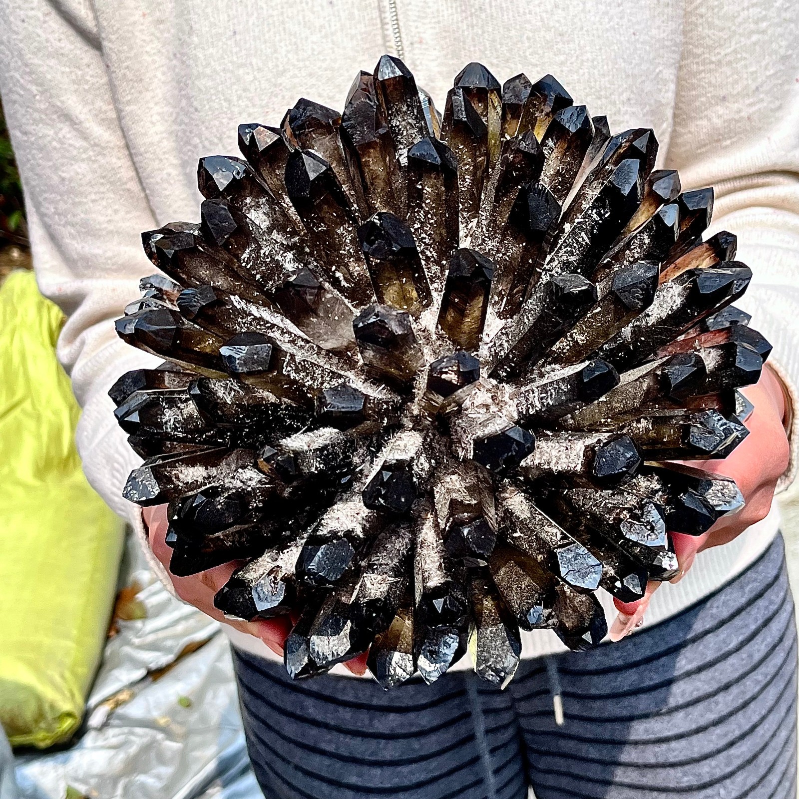 12.63LB New Black Phantom Quartz Crystal Cluster Mineral Specimen Spiritual The