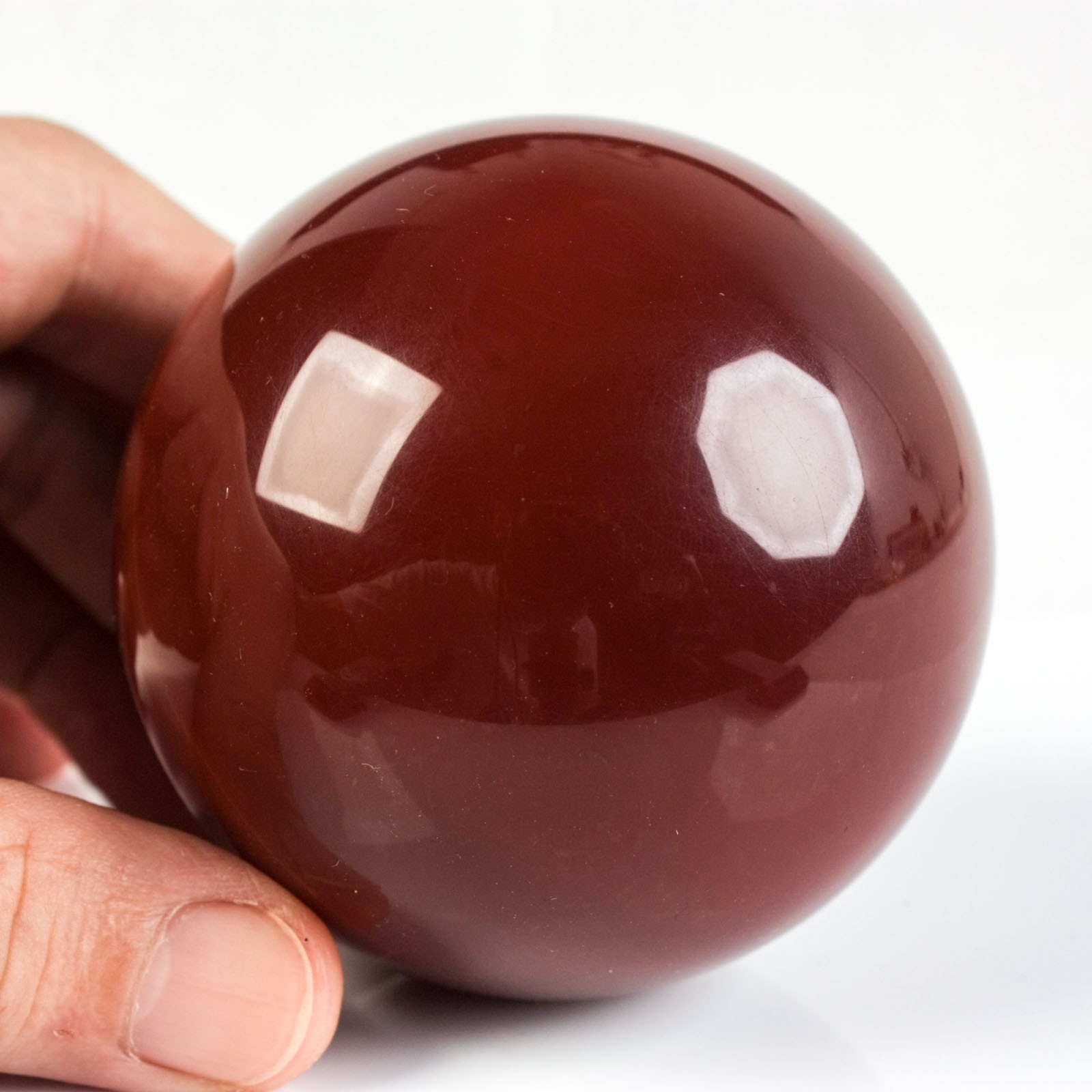 2.8″ 15.98oz Banded Carnelian Agate Sphere Druzy Geode Crystal Ball Specimen