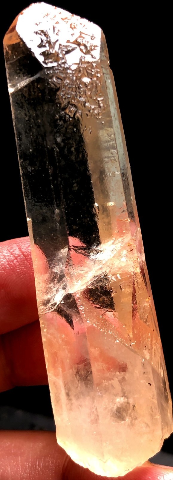 58g 1PC Himalayan RARE RAW Natural Lemurian Quartz Lemuria Crystal Point u144
