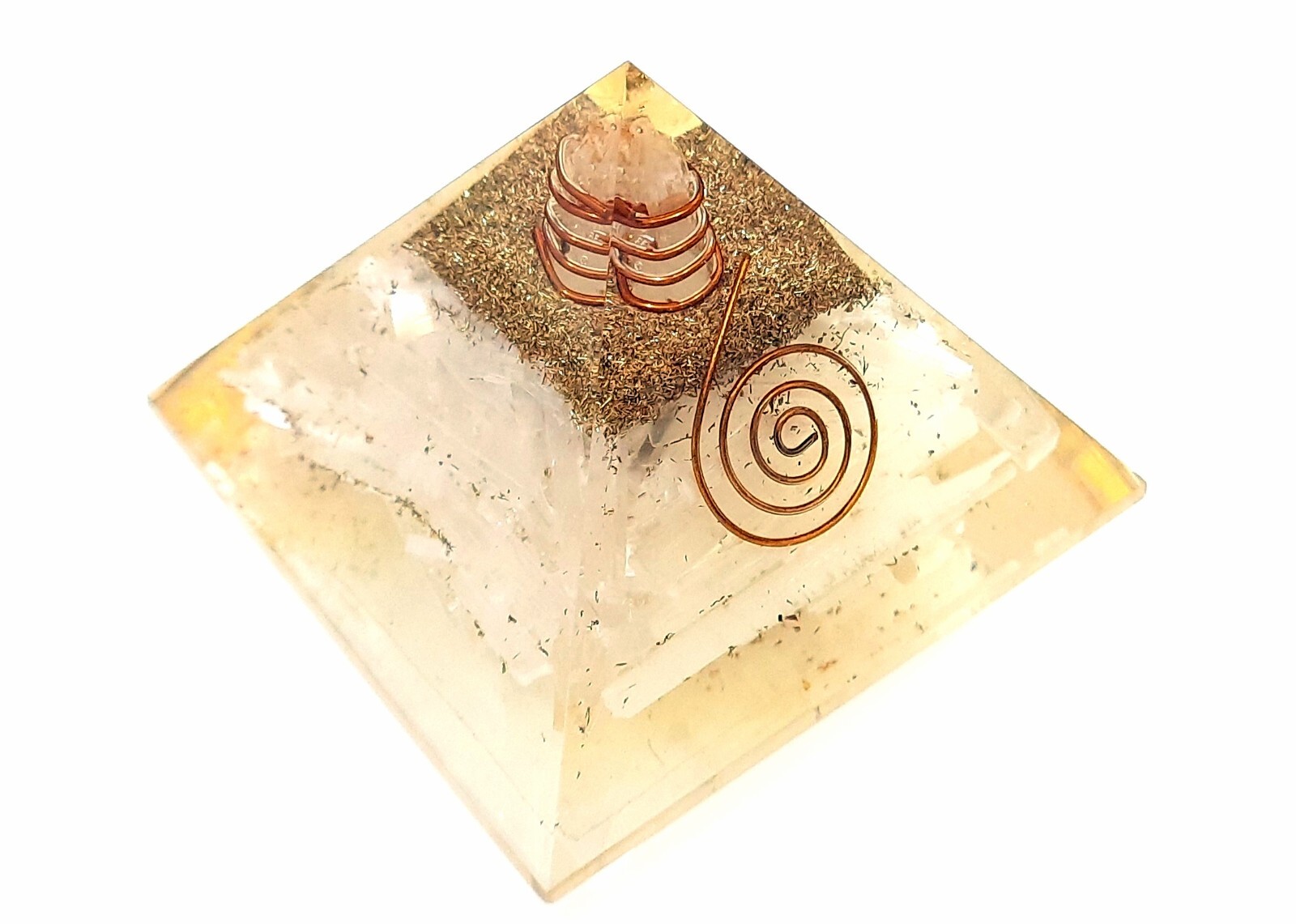 Selenite Orgone Pyramids Healing Stone Orgone Gemstone Pyramid Stones 2.5 inch