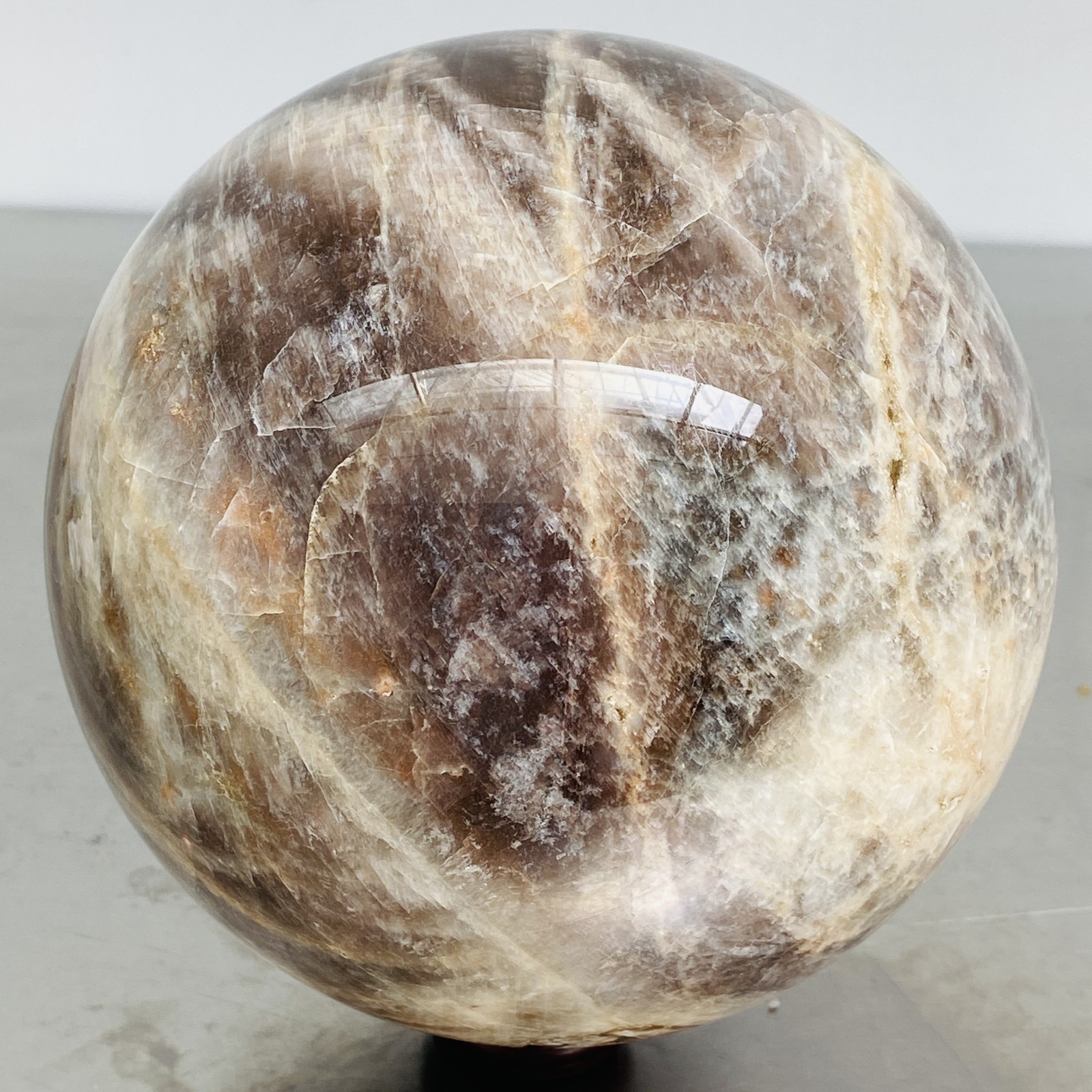 Natural Gray moonstone sphere quartz Crystal ball Healing 3860G (8.5LB)