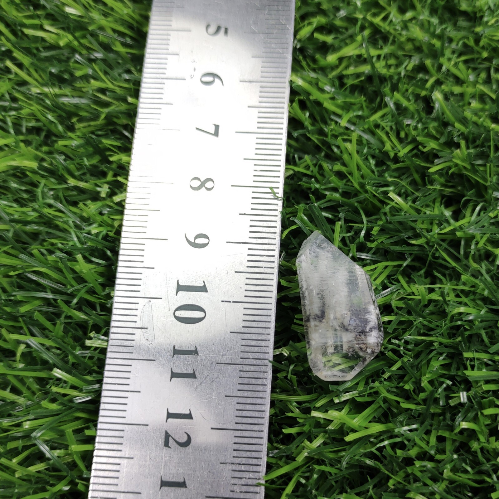 Natural Single Small Completely Terminated Brookite Included Quartz Crystal, 4g