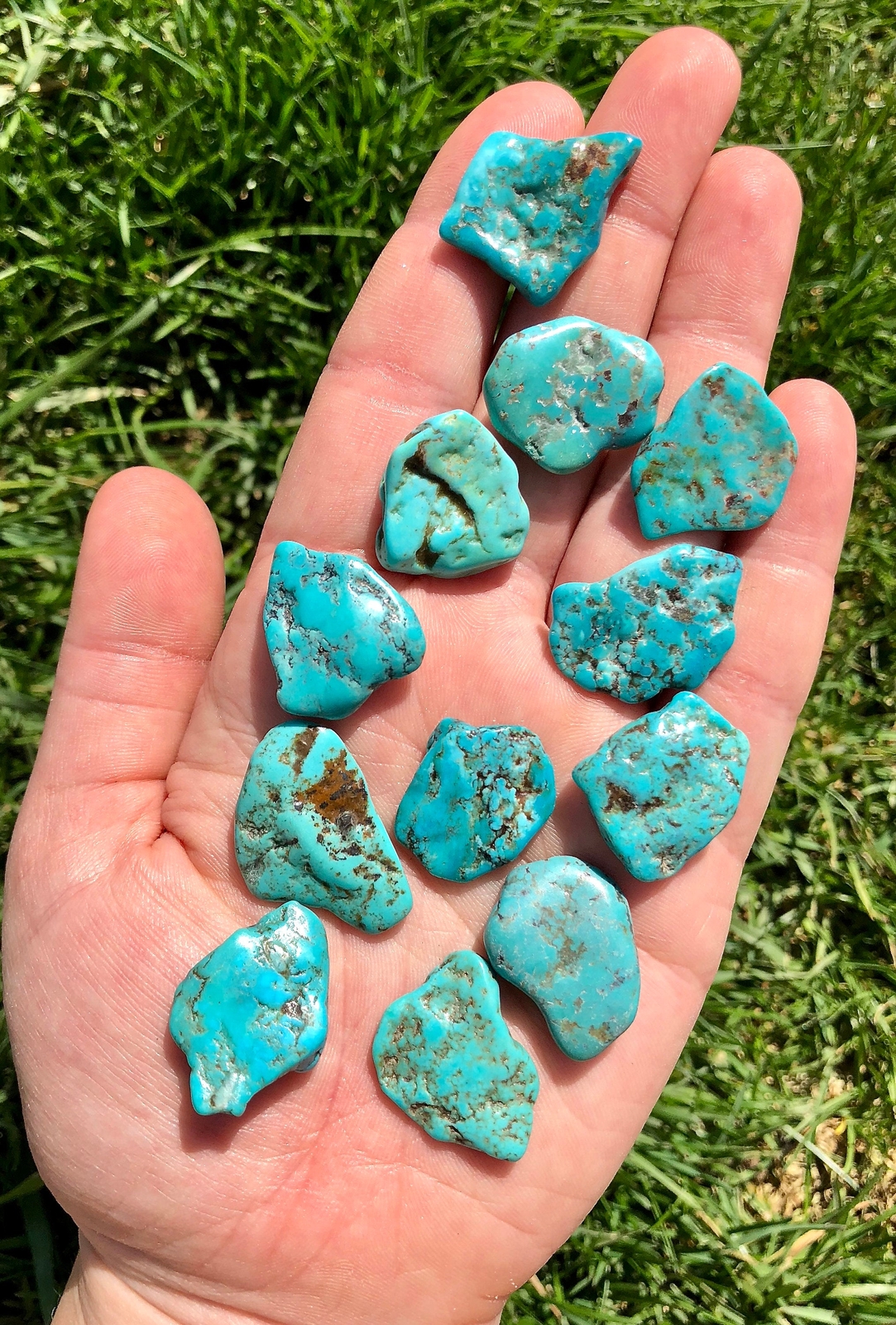 Turquoise Tumbled Stone (Grade A) Polished Natural Turquoise Stone from Mexico